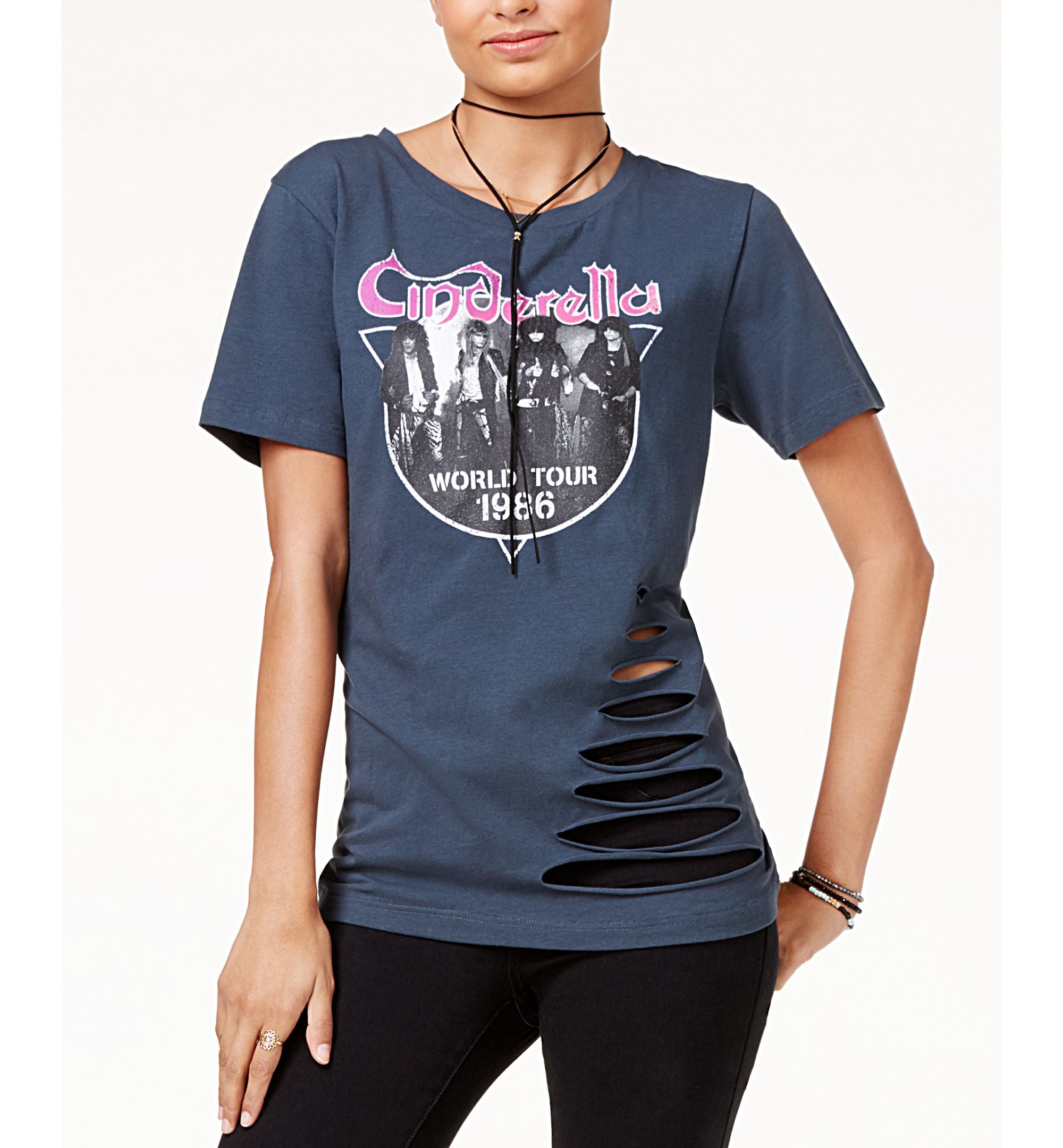 Bioworld Juniors' Cinderella Ripped Graphic T-Shirt