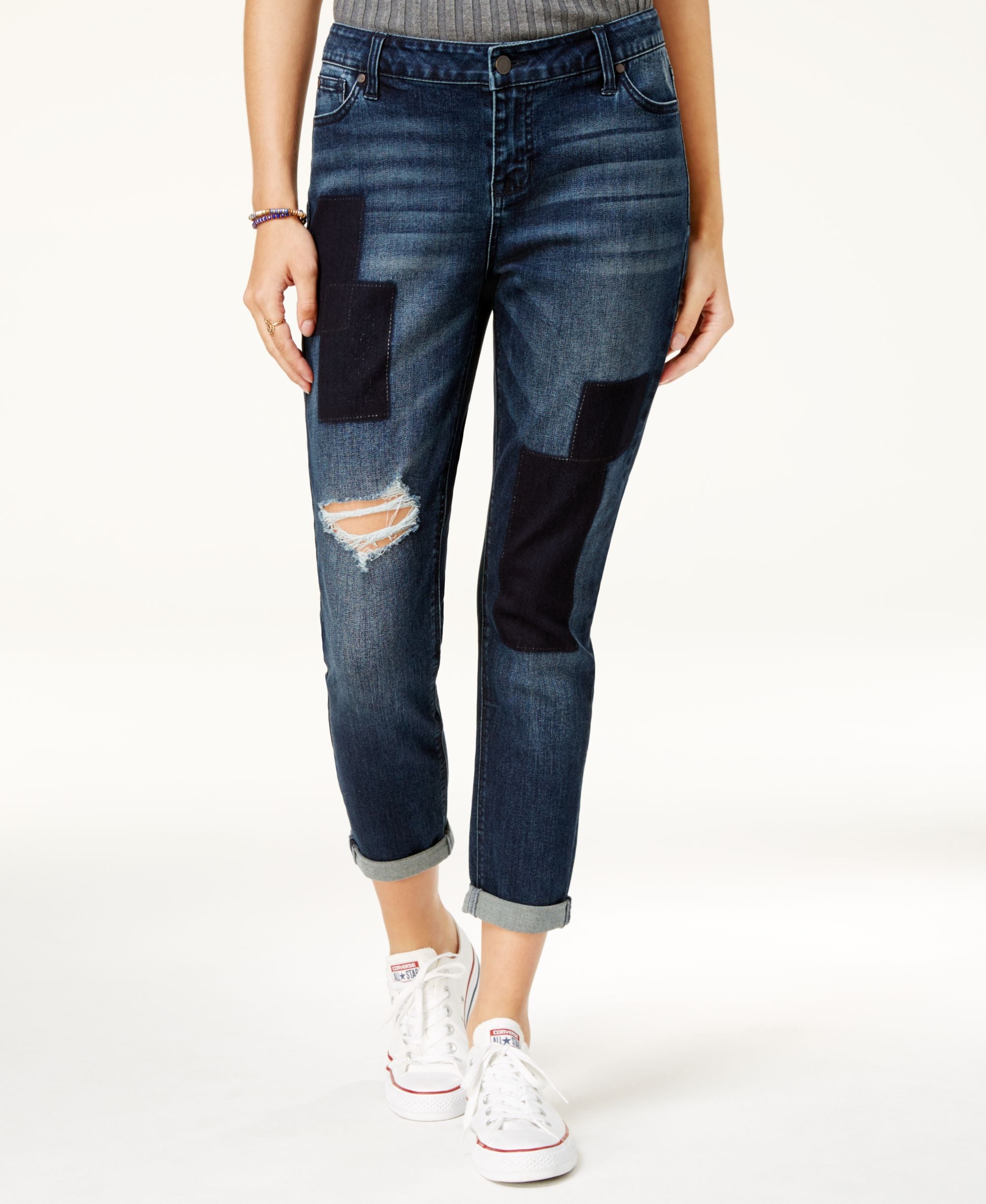 Celebrity Pink Juniors Ripped Patched Jeans