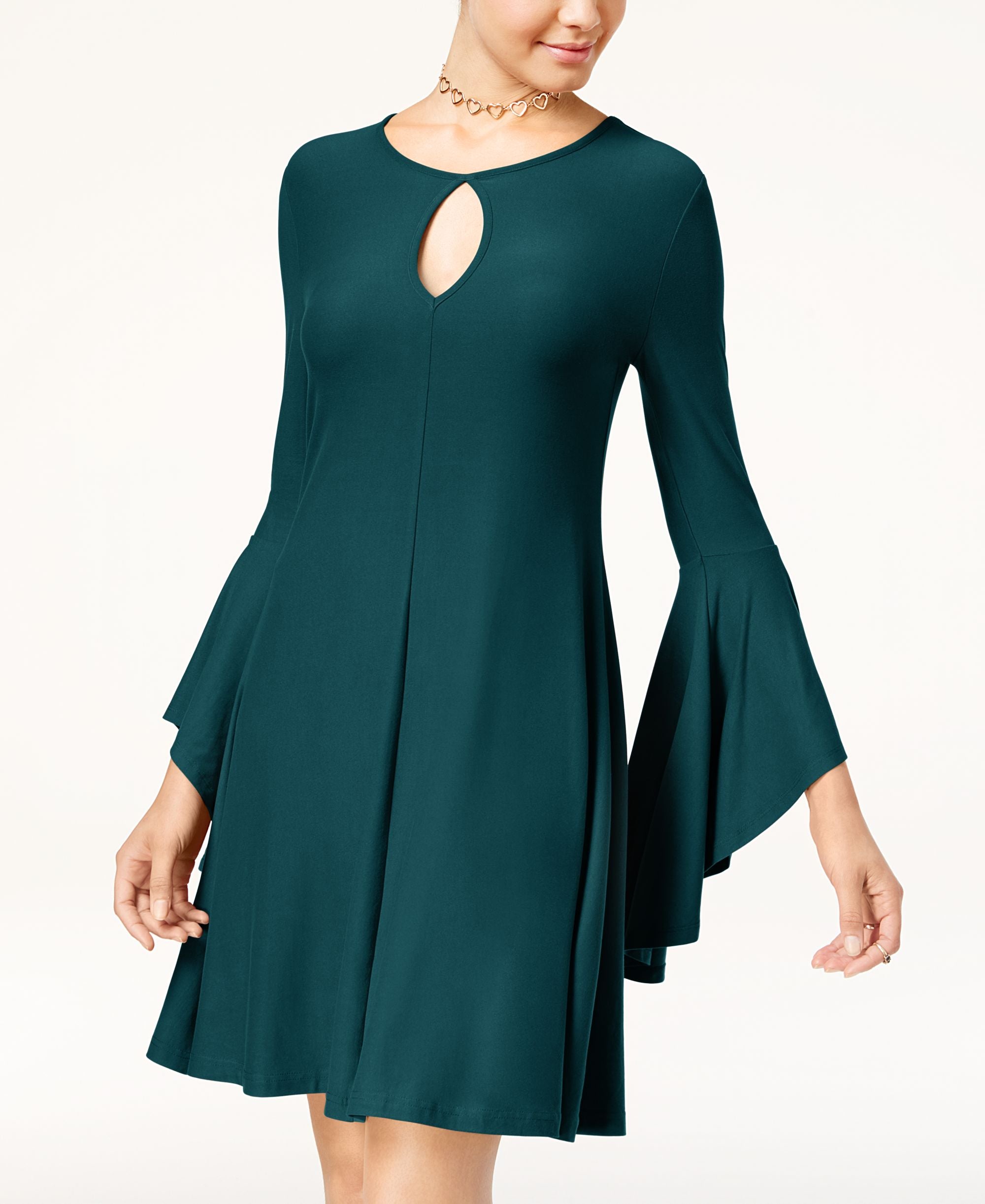 Planet Gold Juniors Super Soft Ruffle Sleeve Shift Dress