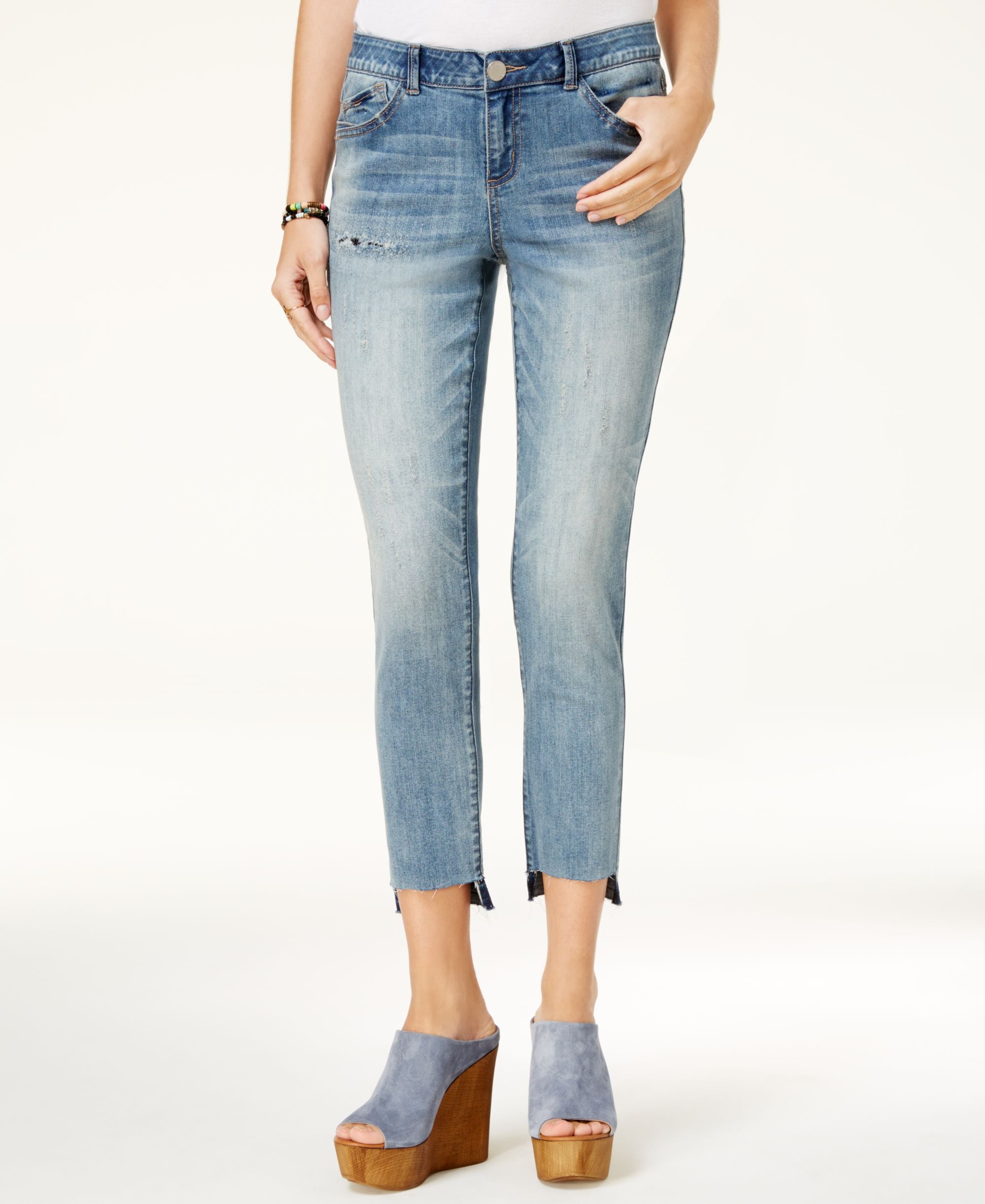 Rewind Juniors Step Hem Skinny Jeans