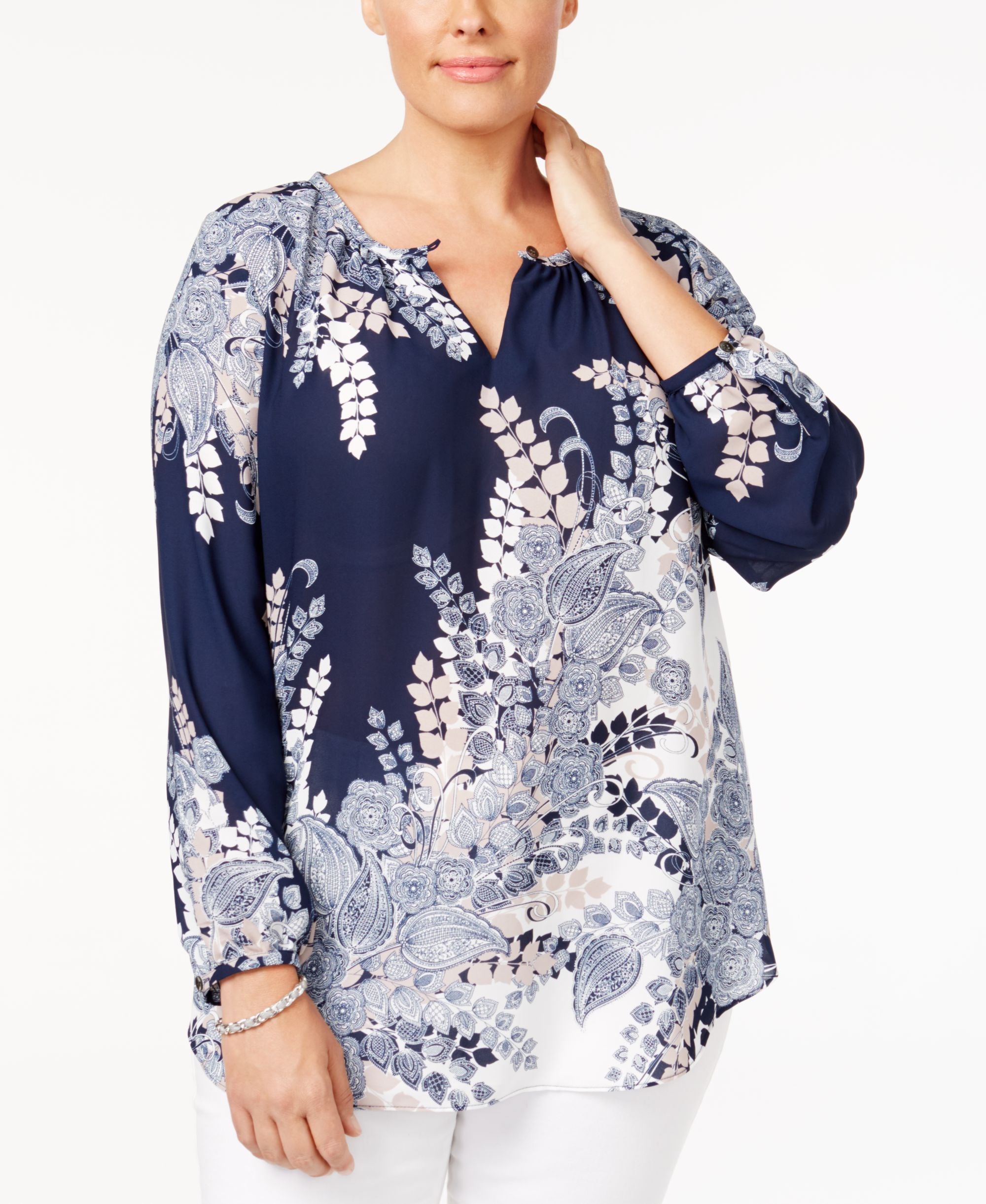 Charter Club Plus Size Floral Print Top