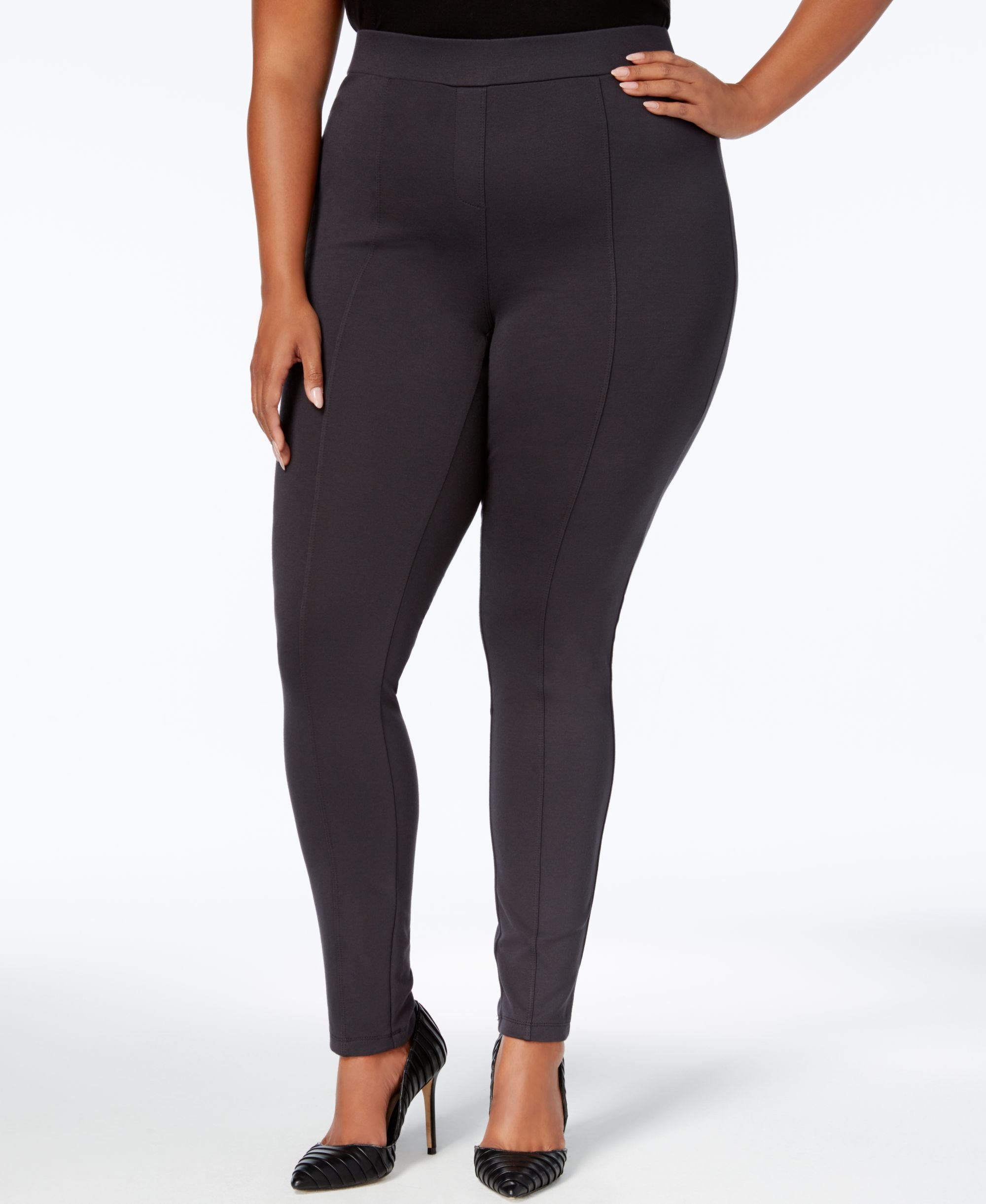Plus Size Seamed Ponte Leggings