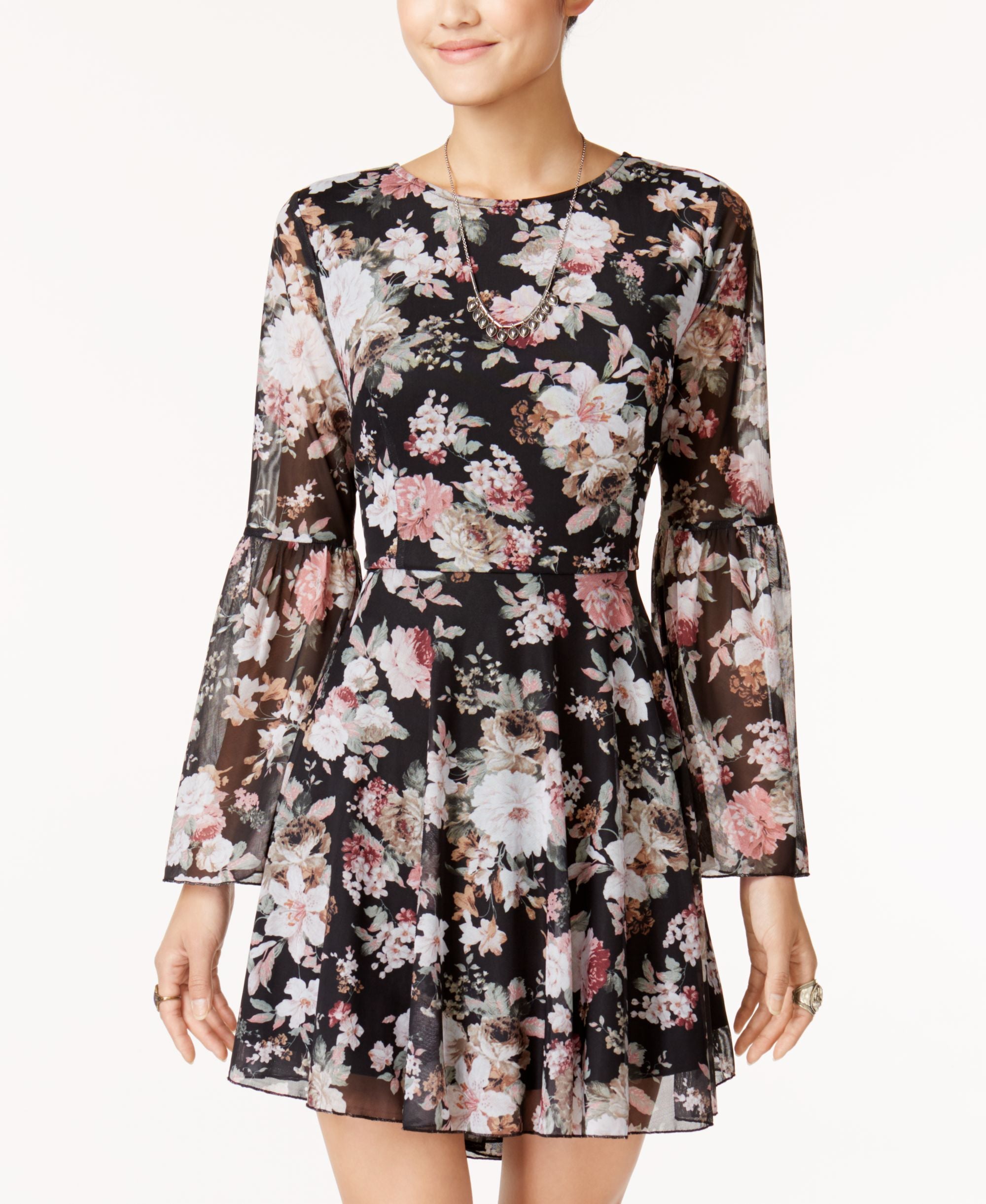 American Rag Juniors Bell Sleeve Fit Flare Dress
