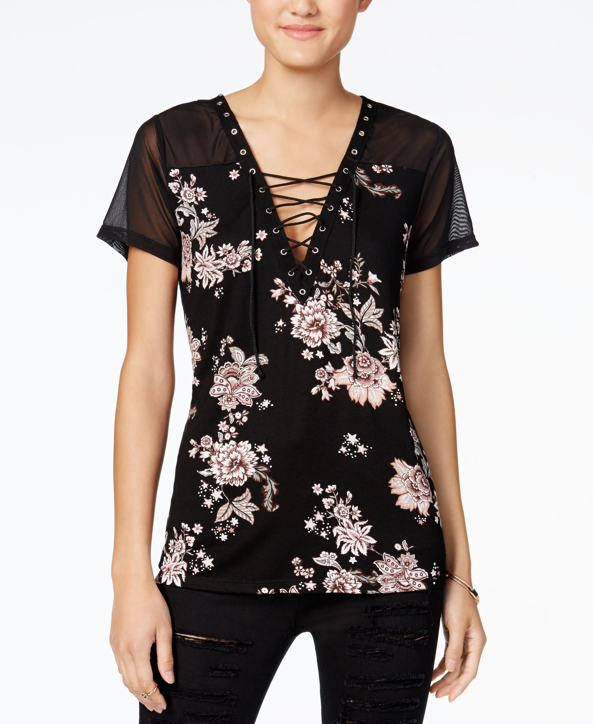 Gypsies Moondust Juniors Lace Up T-Shirt