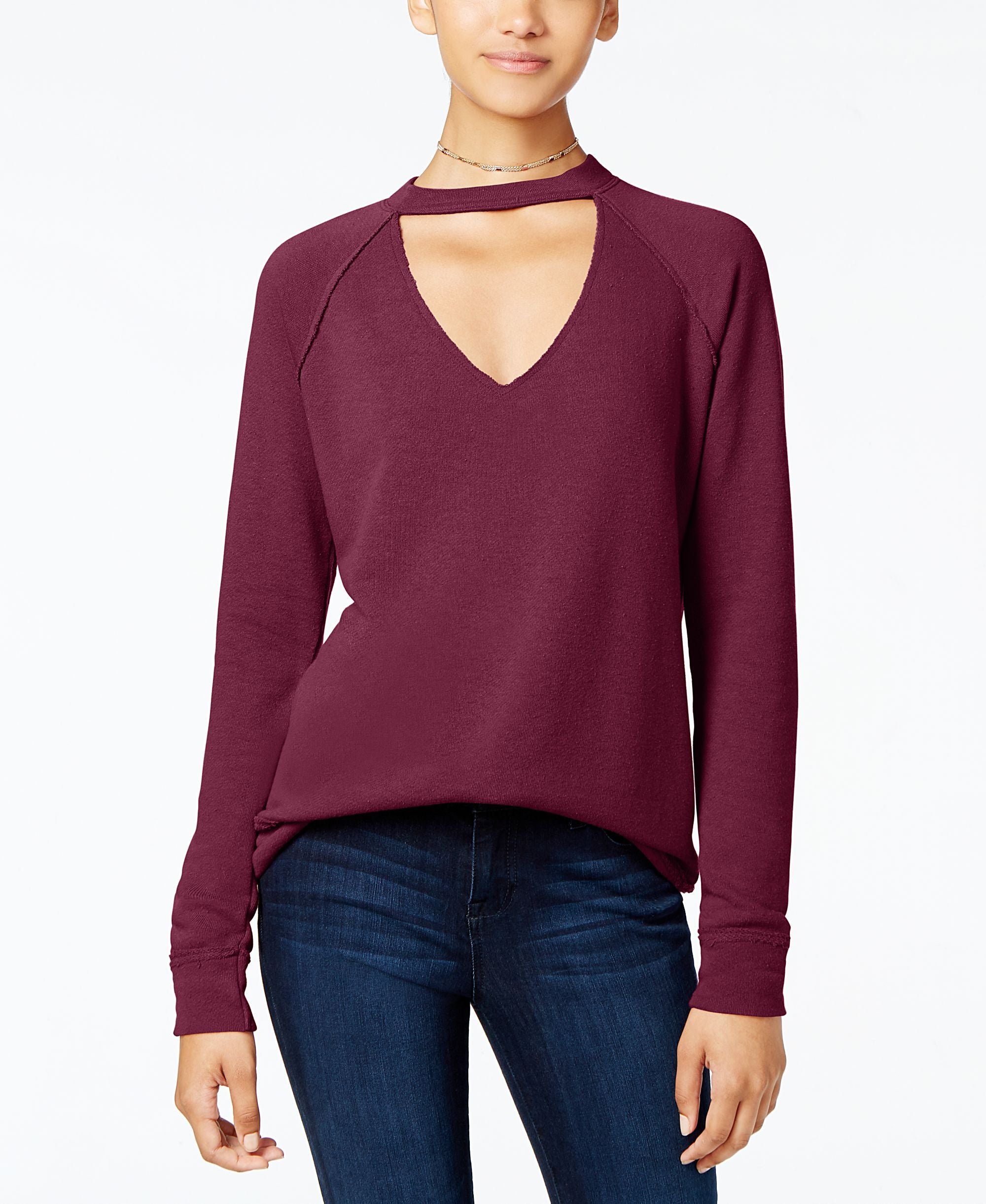 Self E Juniors Choker Sweatshirt