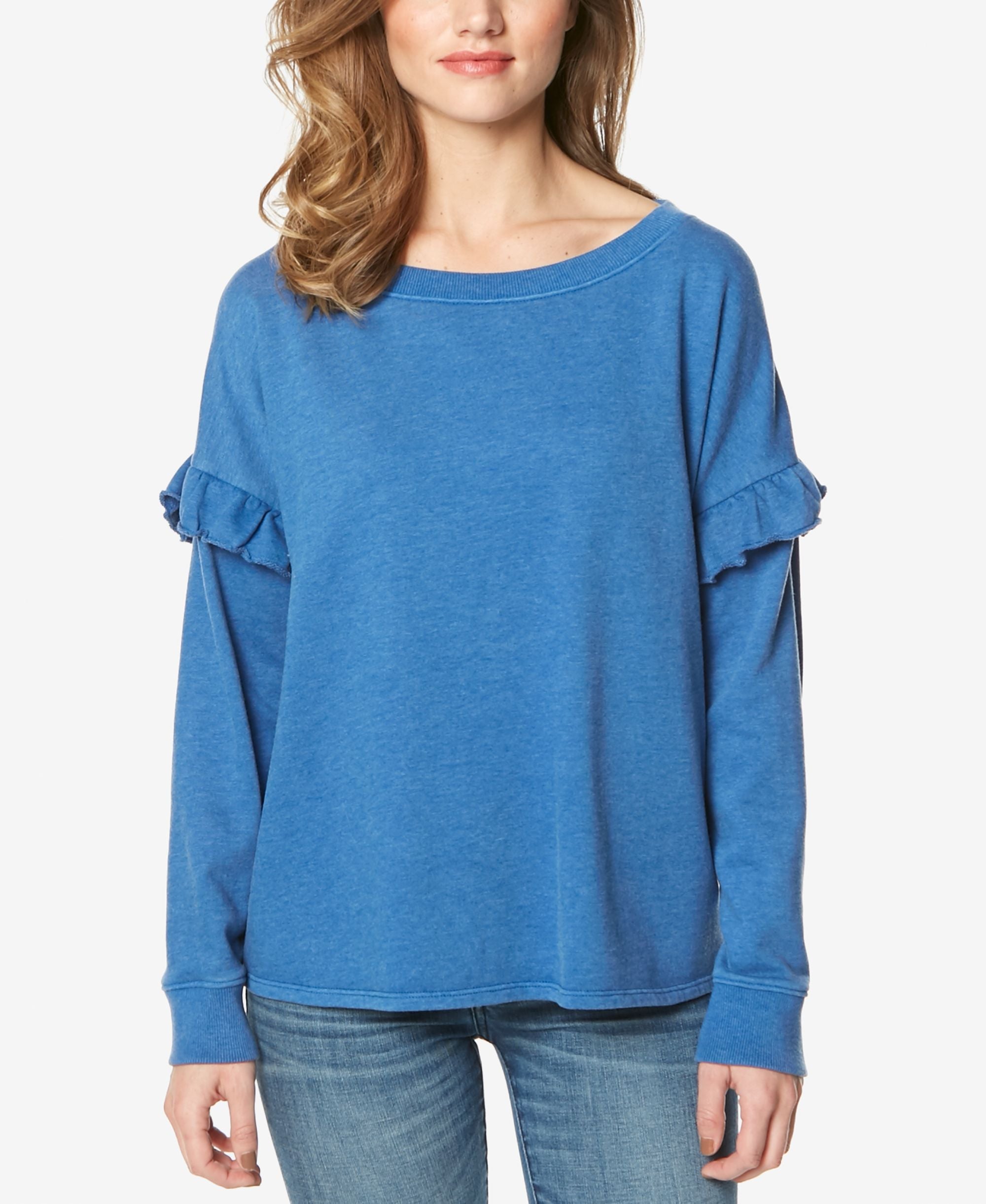 Buffalo David Bitton Ruffle Sleeve Sweatshirt