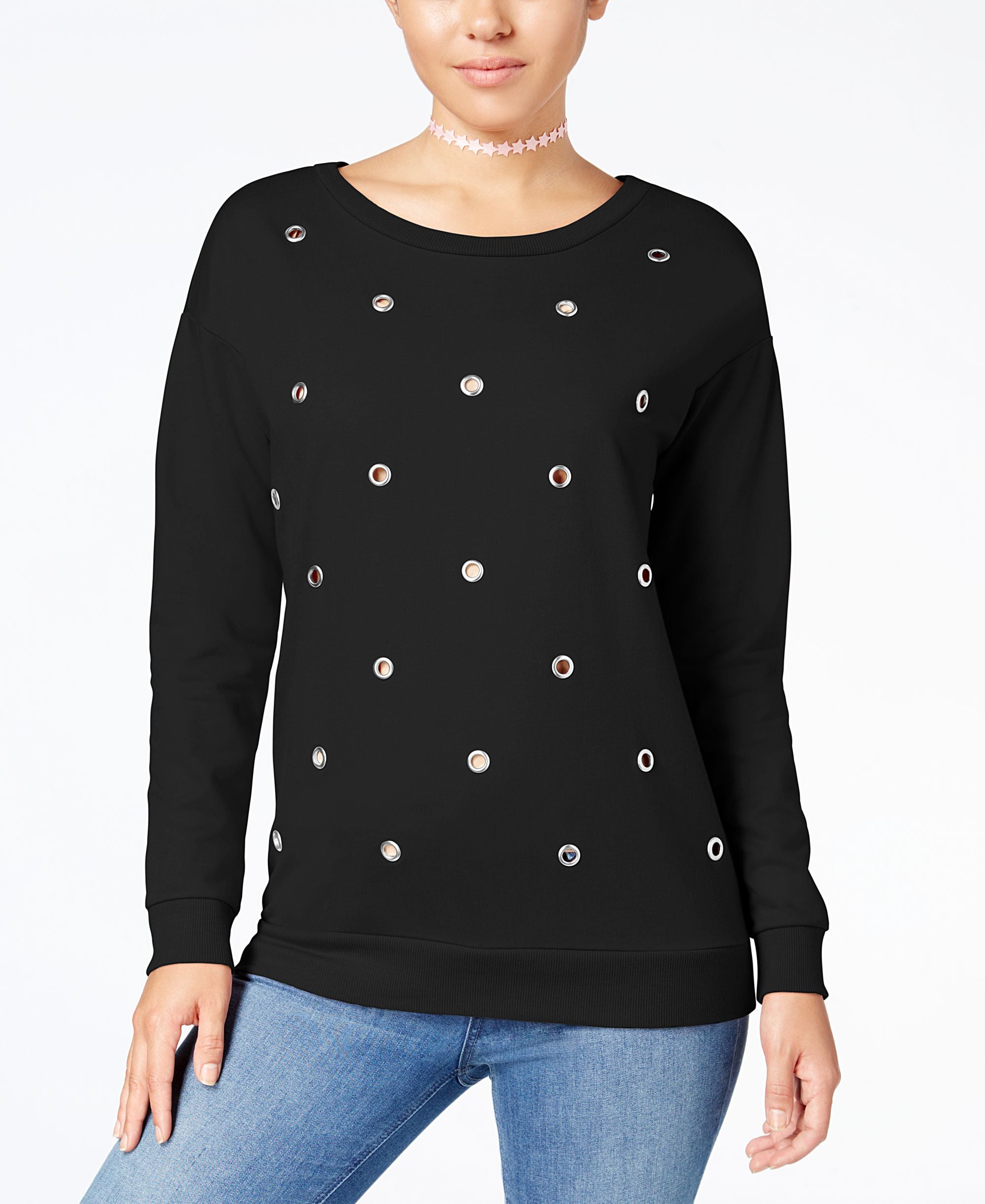 Ultra Flirt Juniors Grommet Detail Sweatshirt