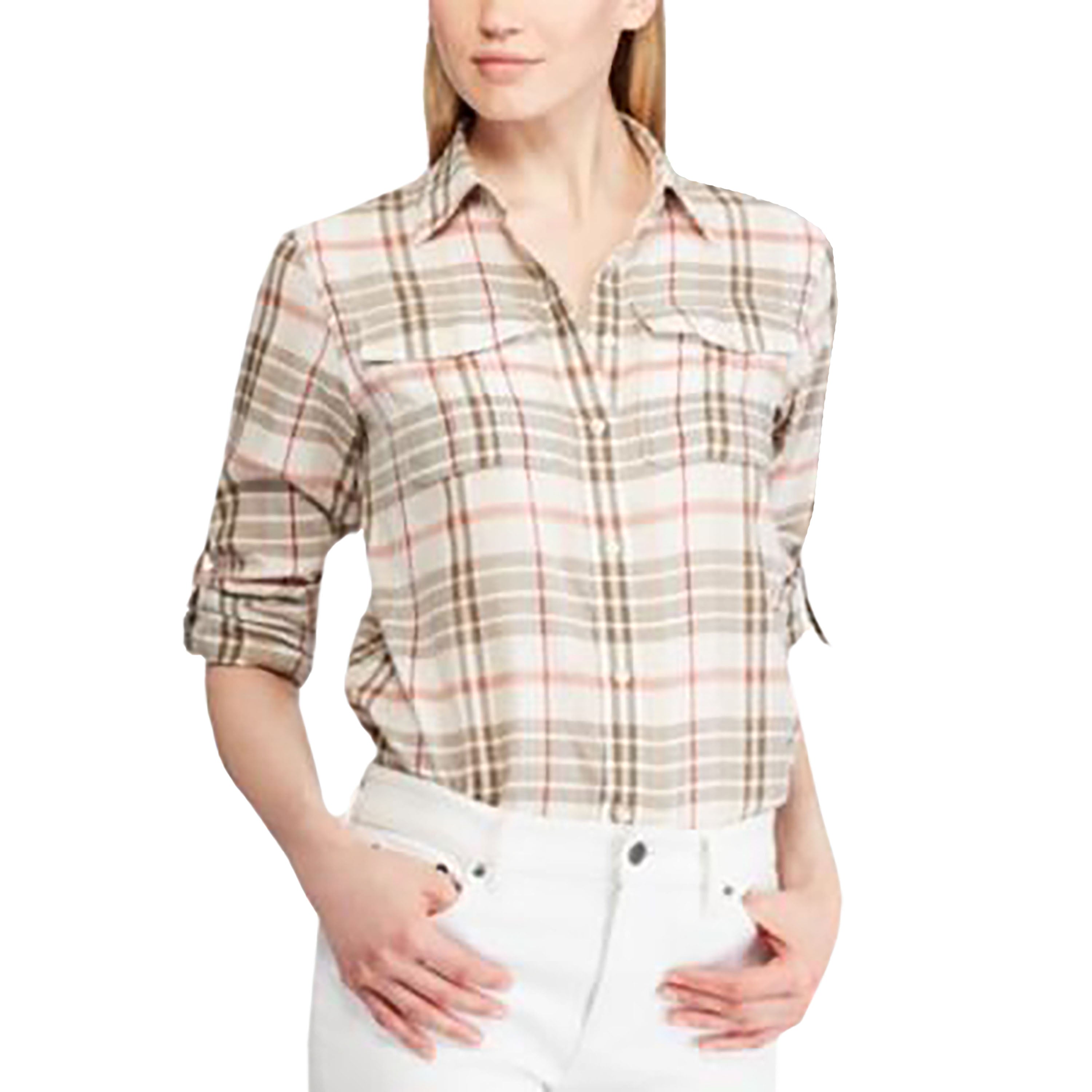 Lauren Ralph Lauren Petite Plaid Print Button Up Cotton Shirt