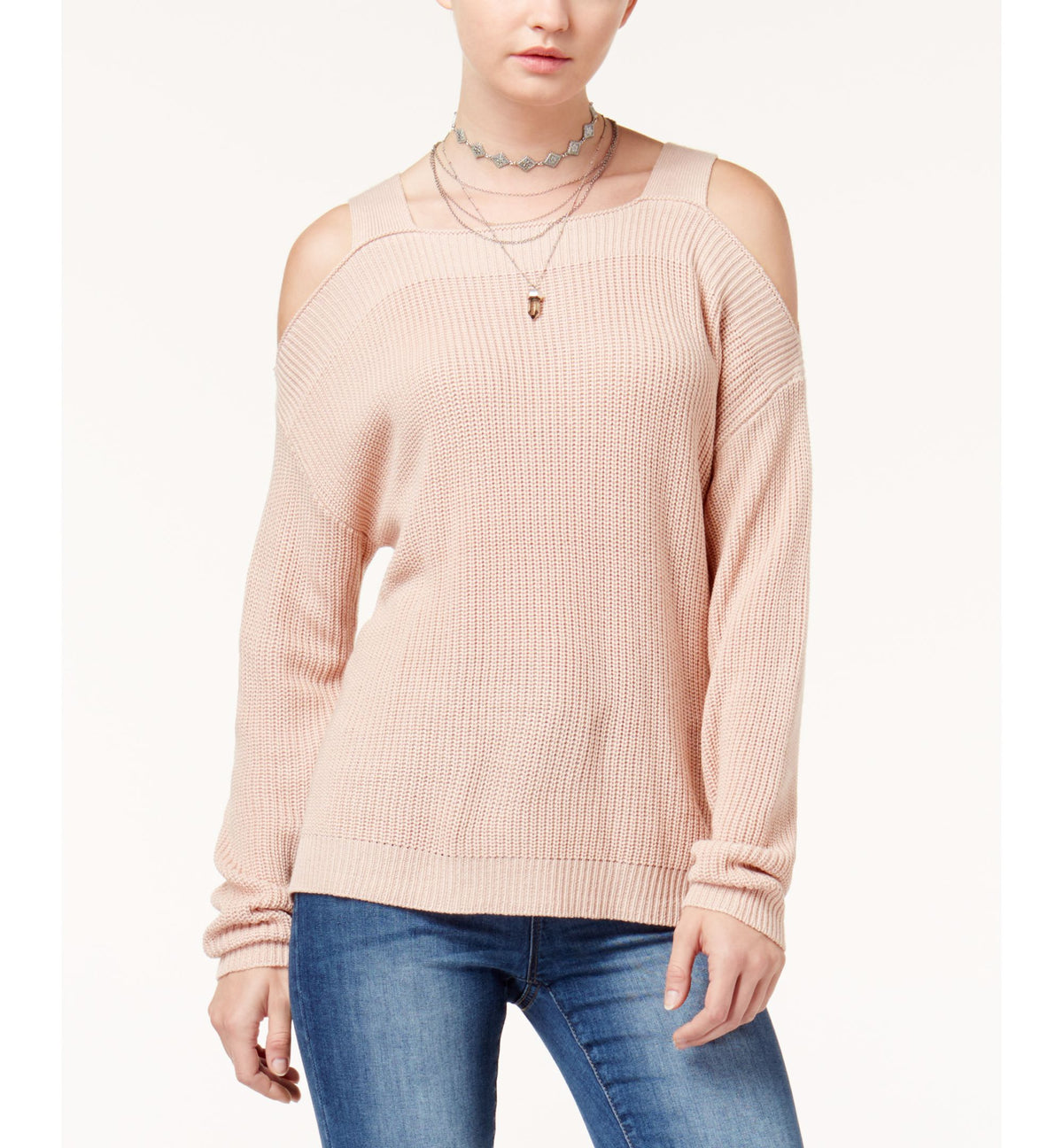 Hooked Up By Iot Juniors Knit Cold Shoulder Sweater