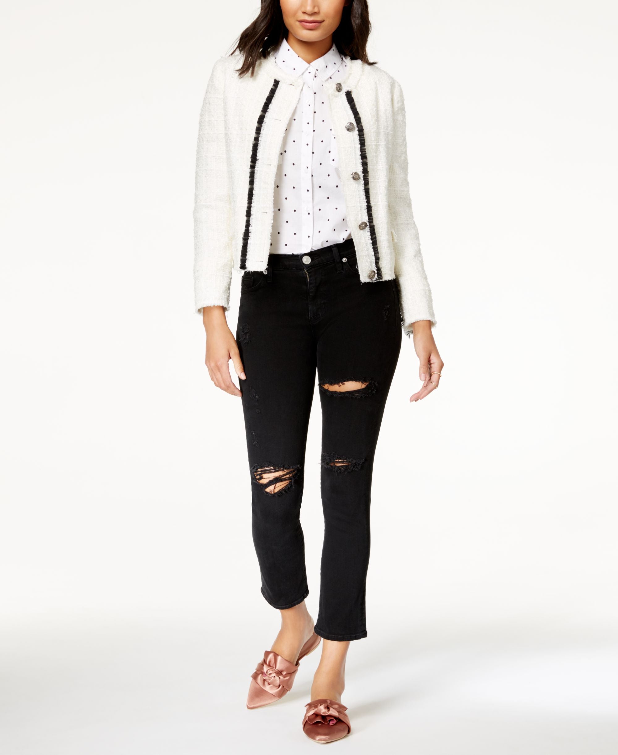 Hudson Jeans Zoeey Ripped Straight Leg Jeans