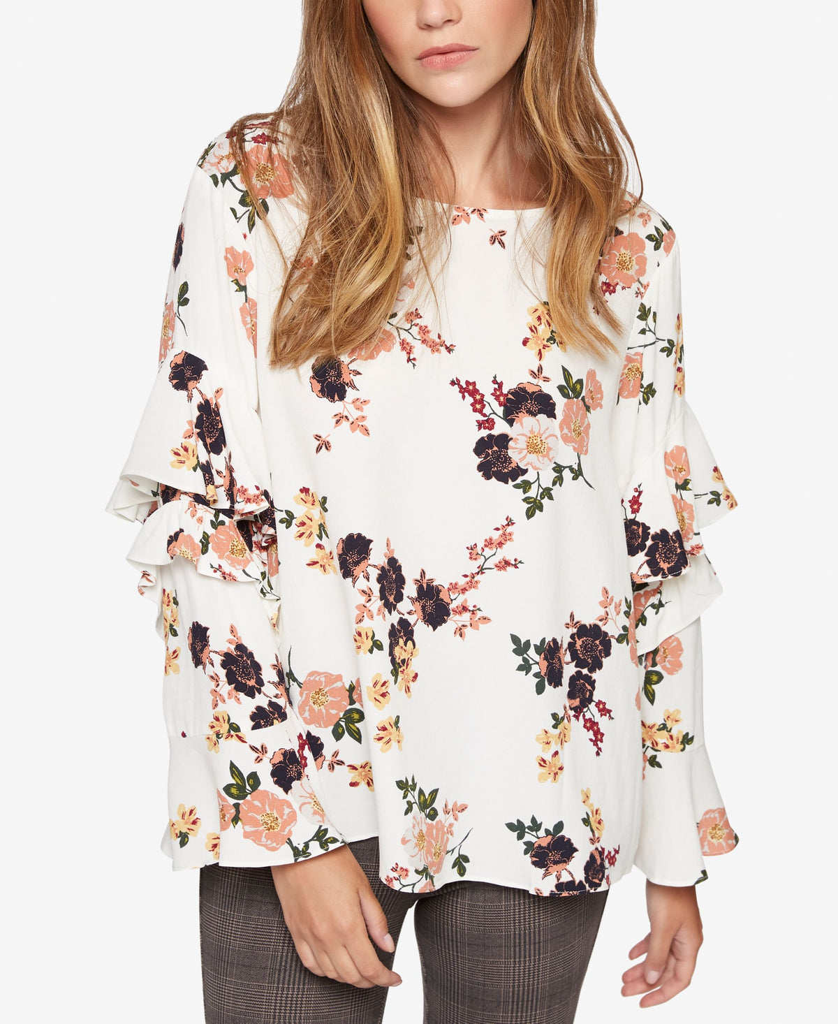 Sanctuary Bianca Printed Ruffle Sleeve Top