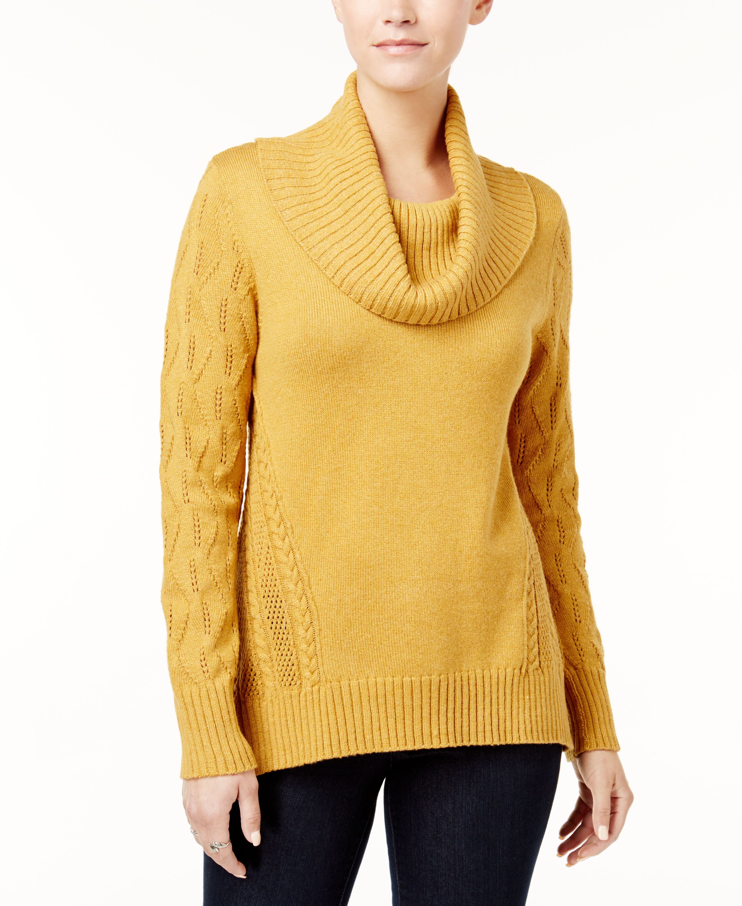 Cowl-Neck Tunic Sweater