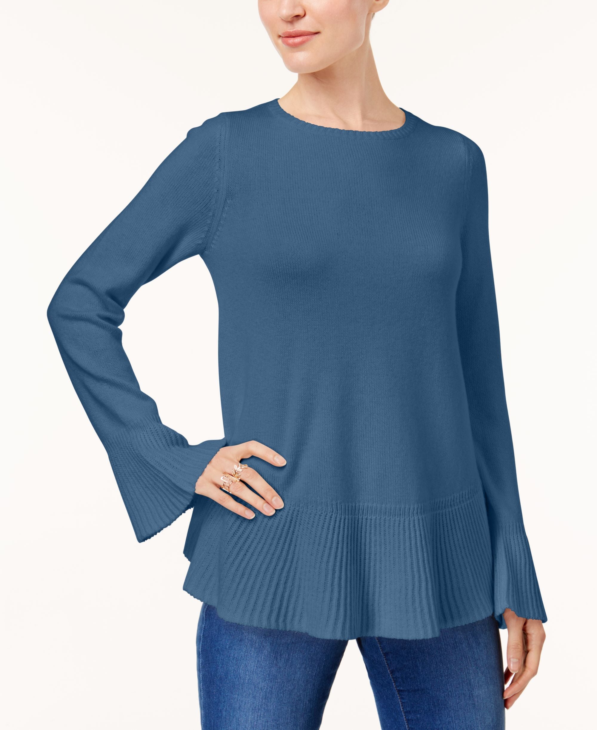 Style & Co Flared Crew Neck Sweater