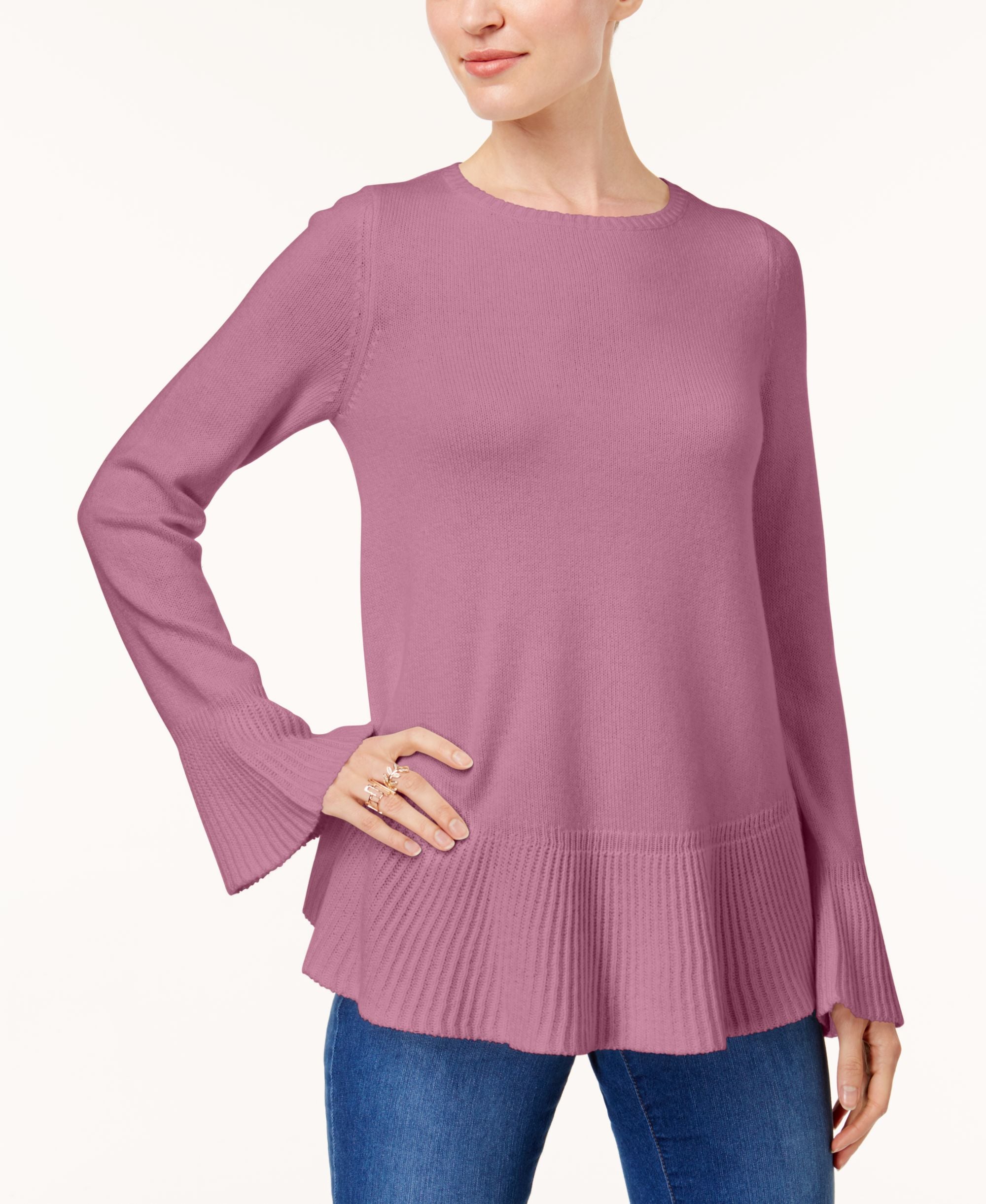 Style & Co Flared Crew Neck Sweater