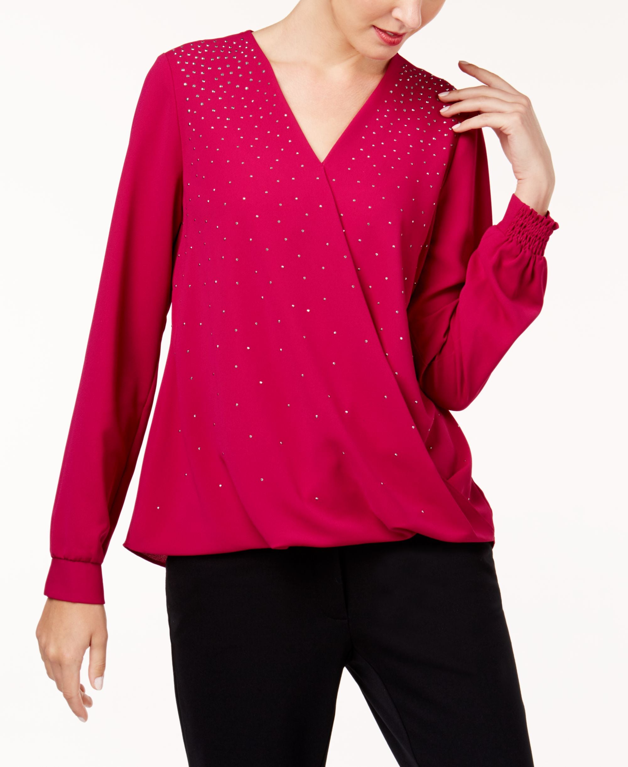 Alfani Petite Embellished Surplice Top