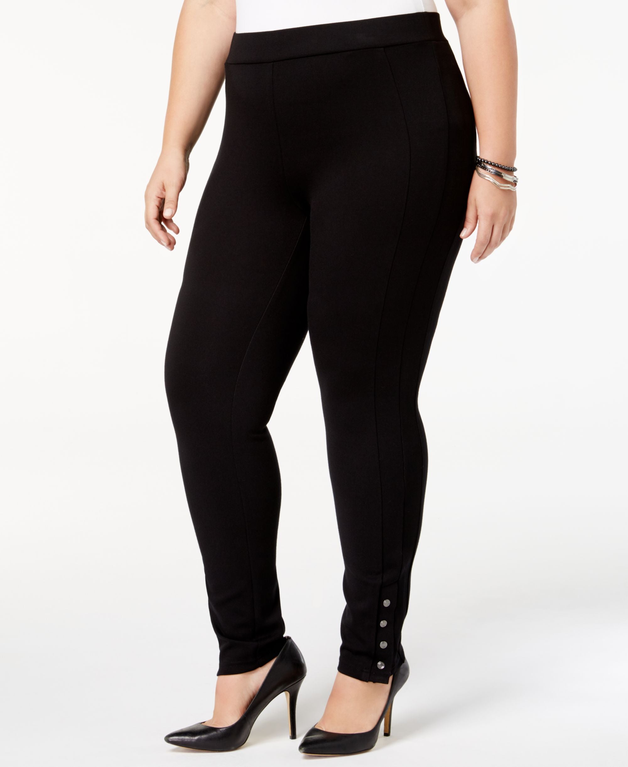 Style & Co Plus Size Ponte Knit Snap Bottom Leggings