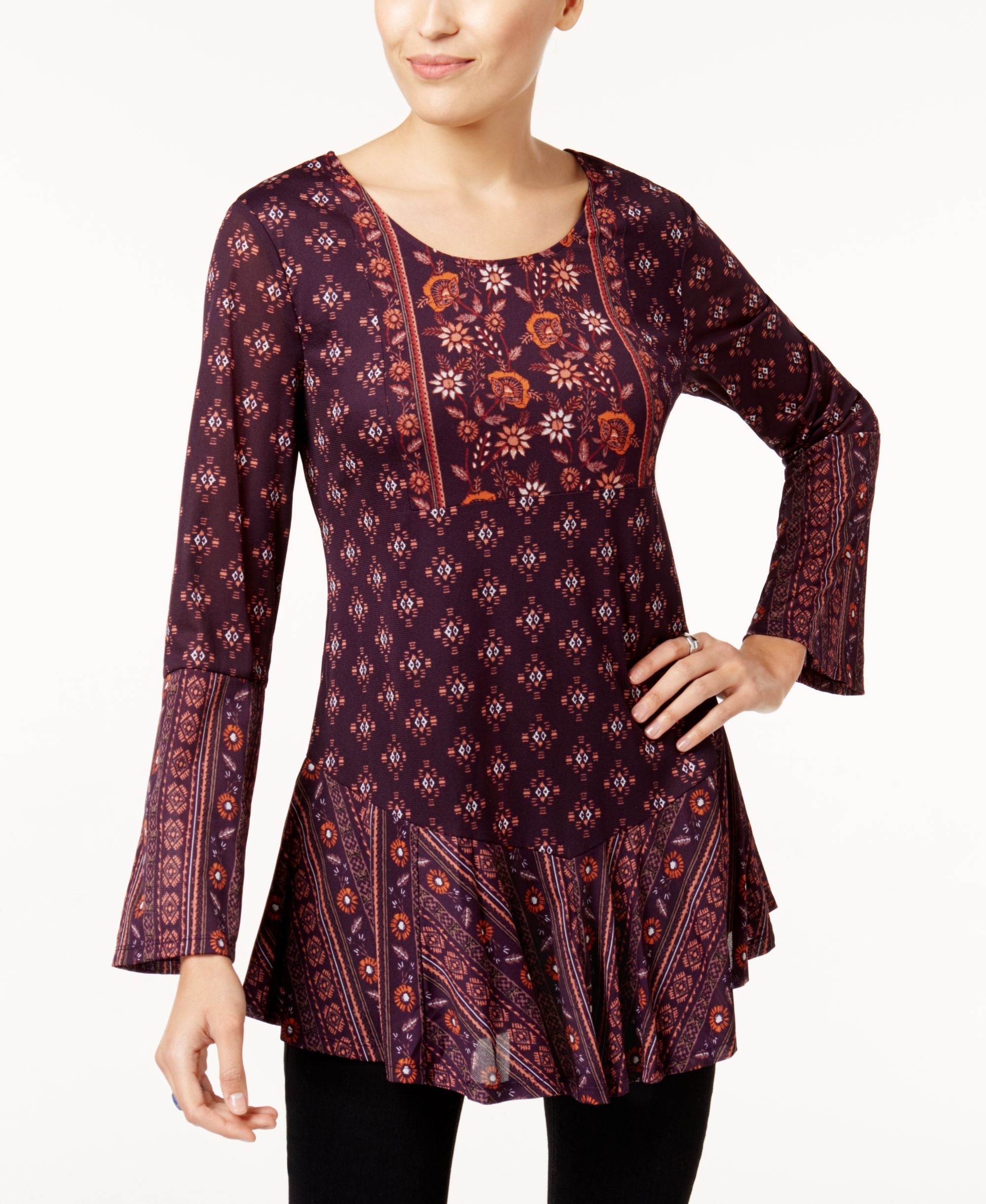Style & Co Petite Mixed Print Tunic