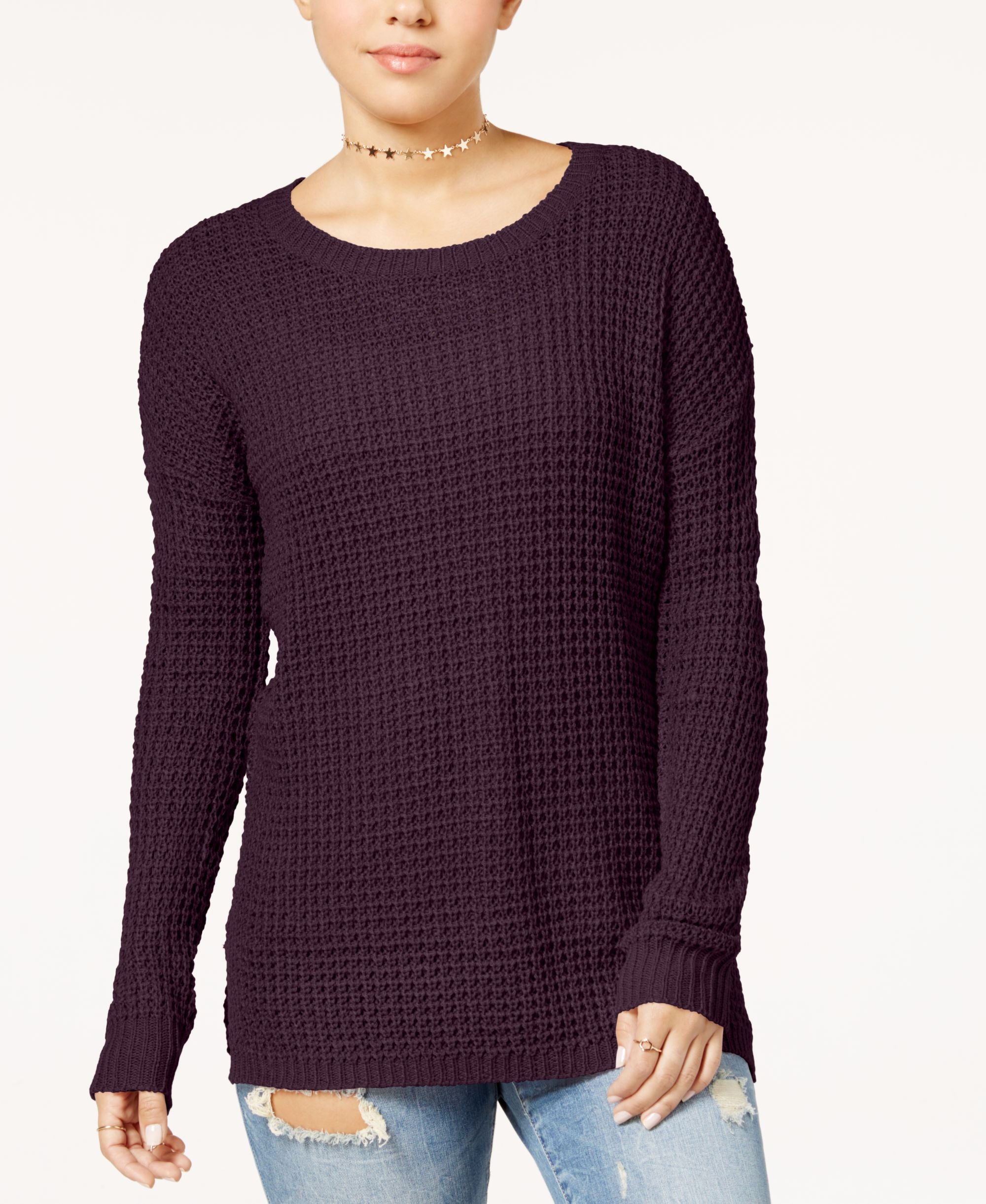 Ultra Flirt Juniors Waffle Knit Sweater