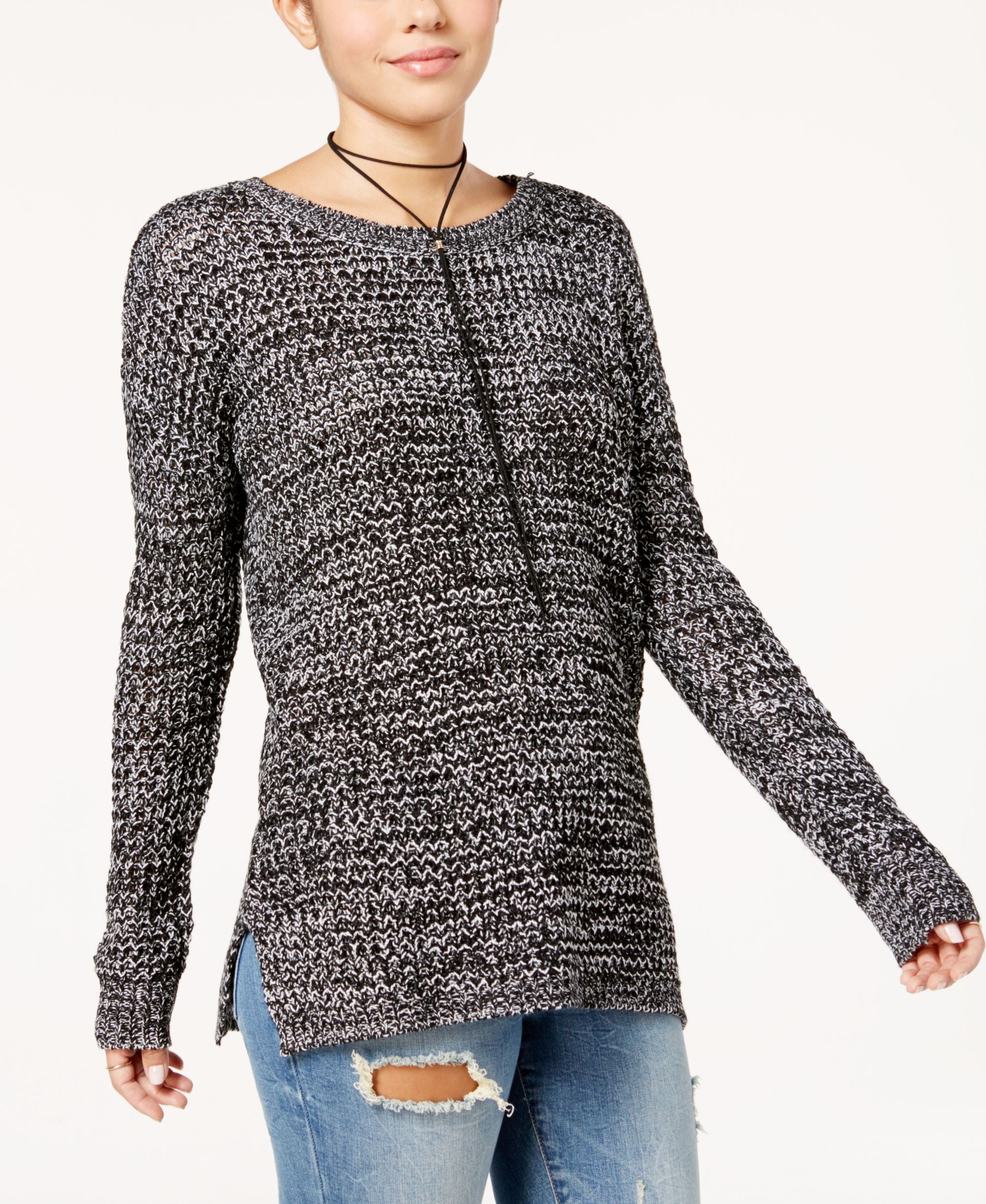 Ultra Flirt Juniors Waffle Knit Sweater