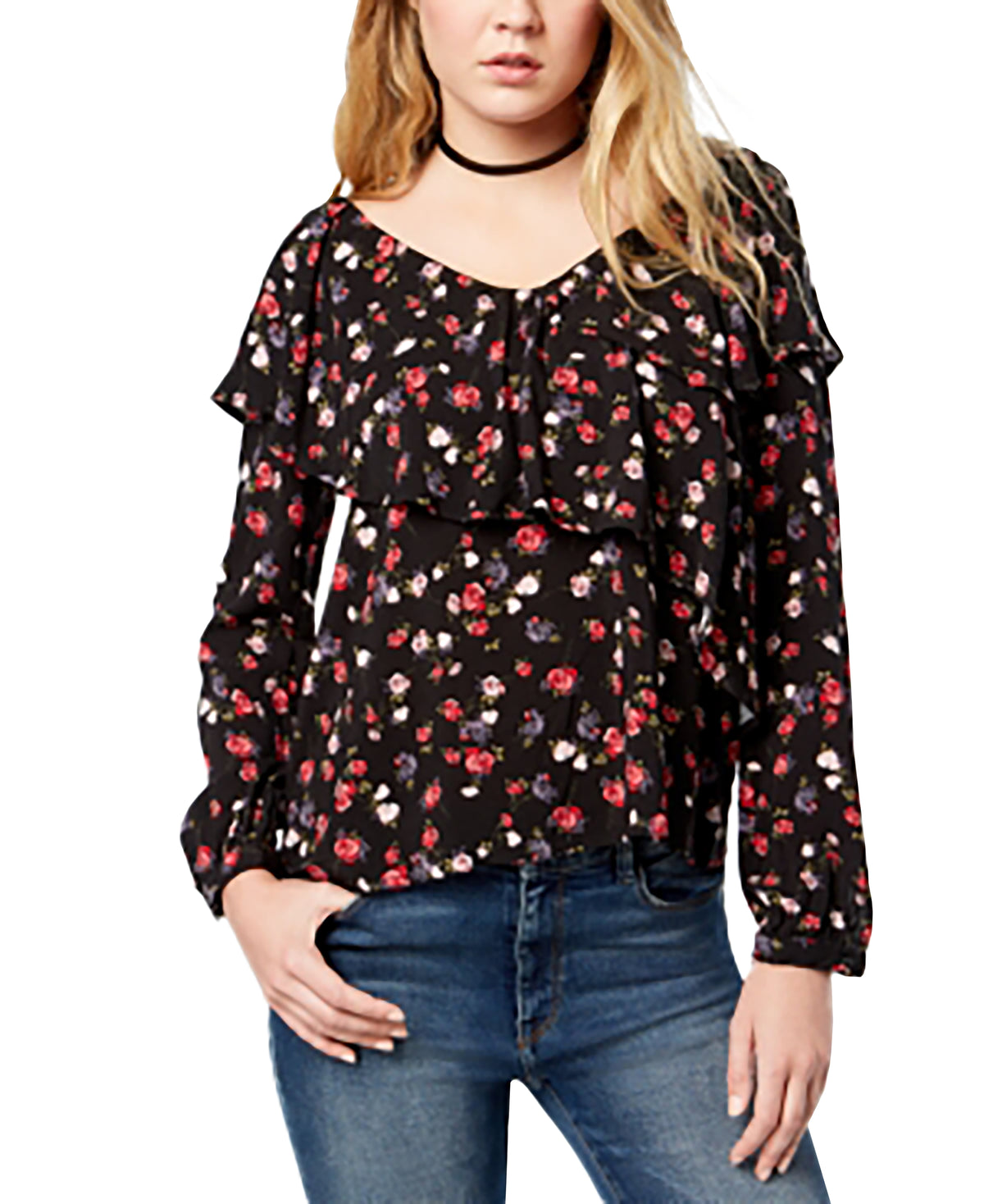 One Hart Juniors Ruffled Top Shirt  Anthracite  M