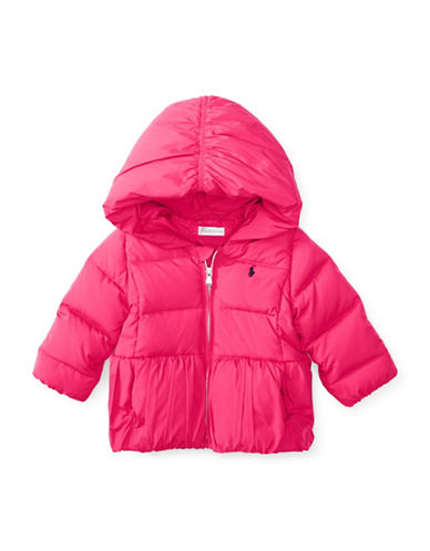 Ralph Lauren  Infant Girls' Hooded Down Puffer Jacket Currant 18 Months