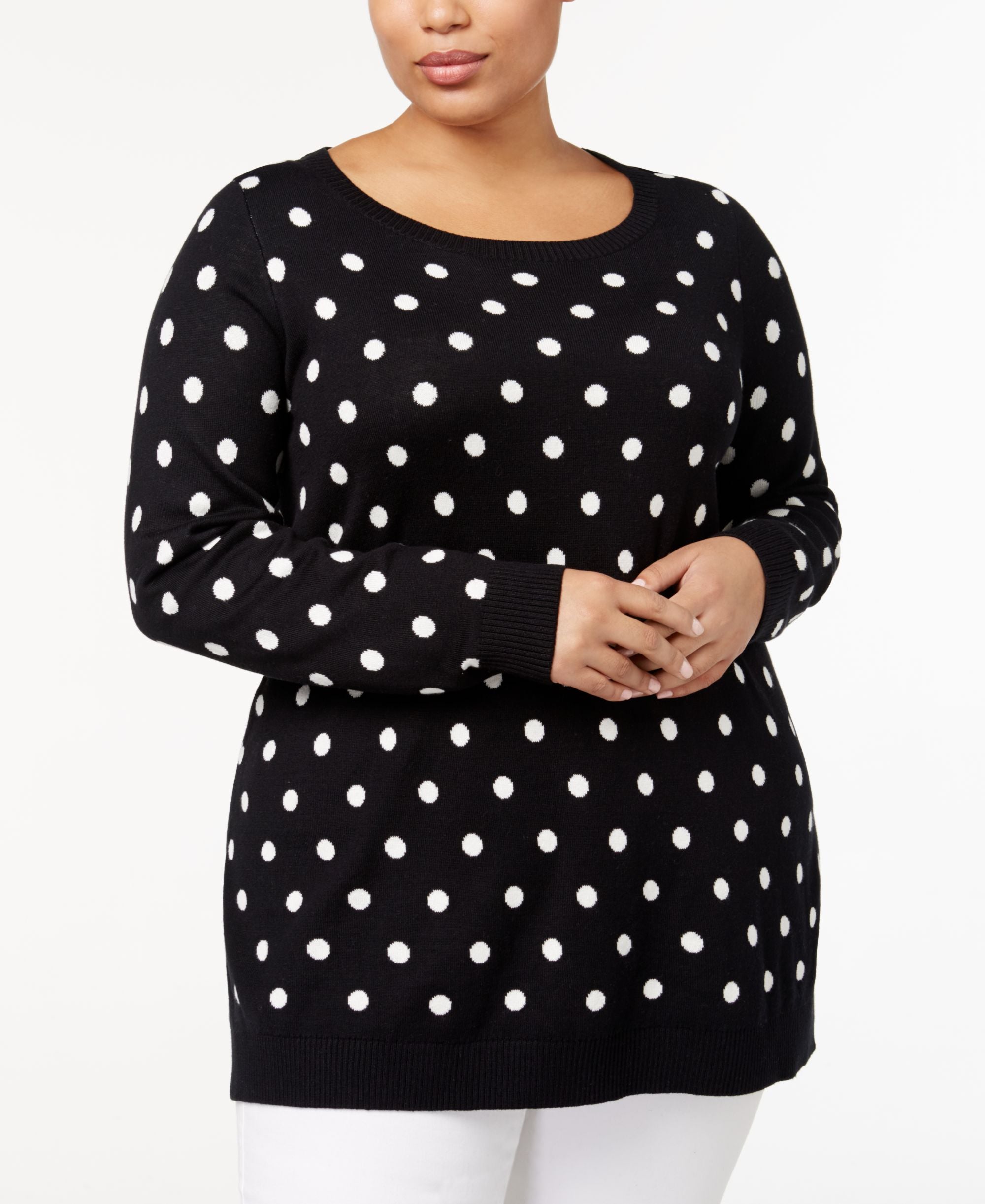 Charter Club Plus Size Printed Tunic Sweater