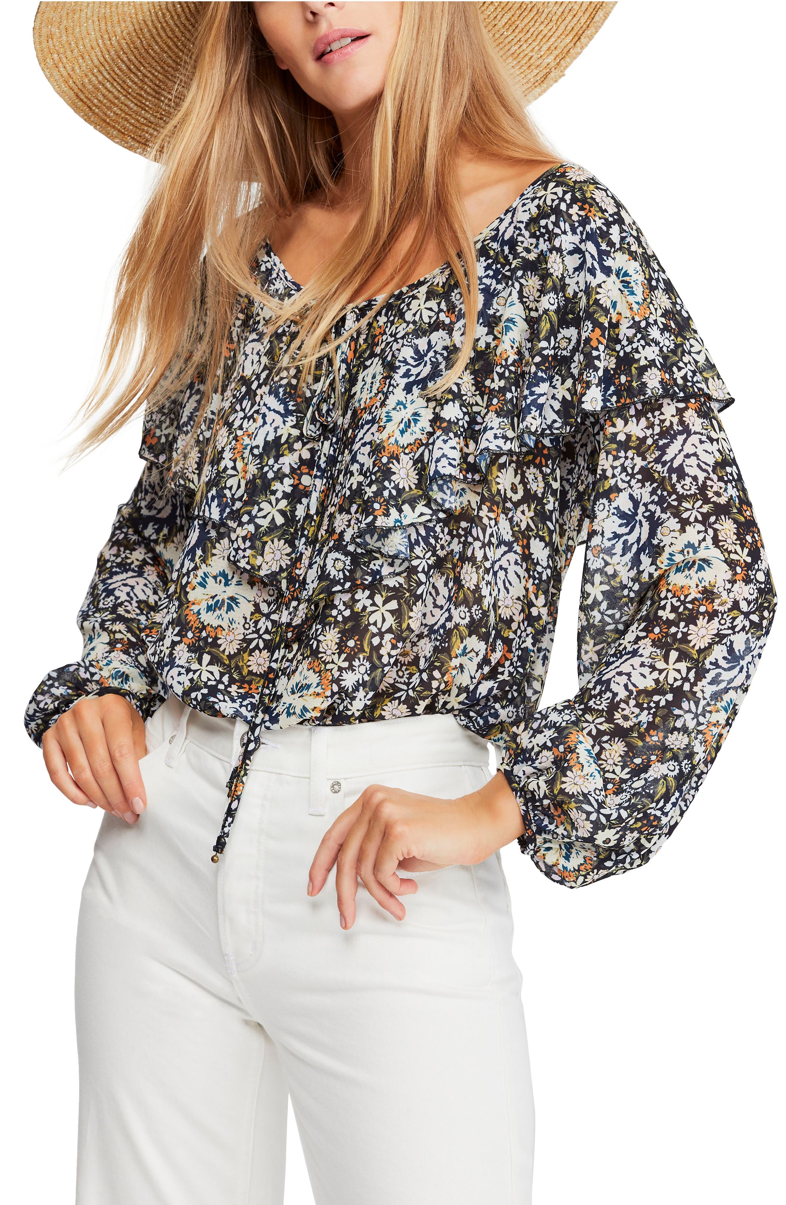 Say It To Me Ruffled Lace-Bottom Bodysuit