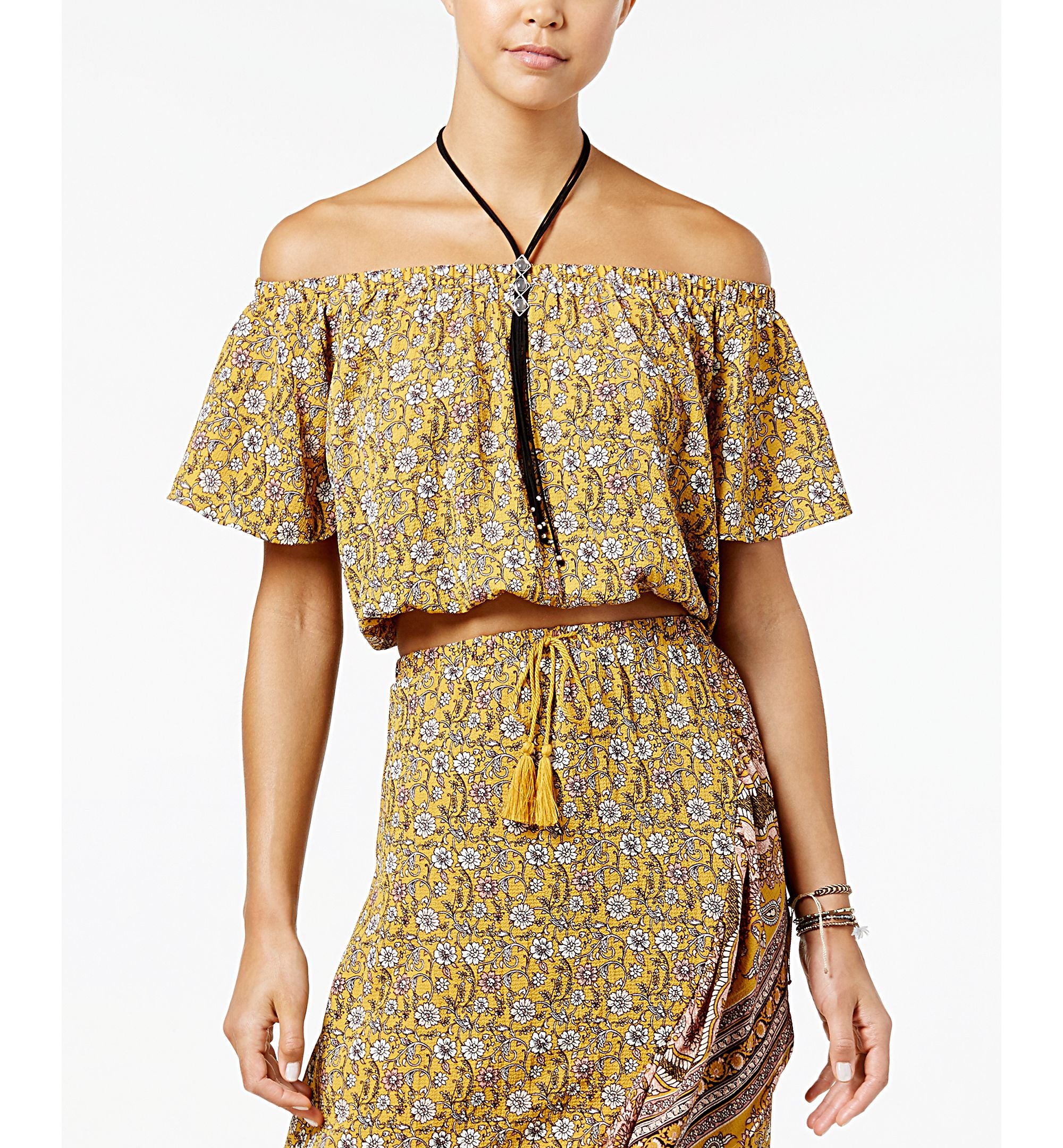 Love Fire Juniors Off The Shoulder Crop Top