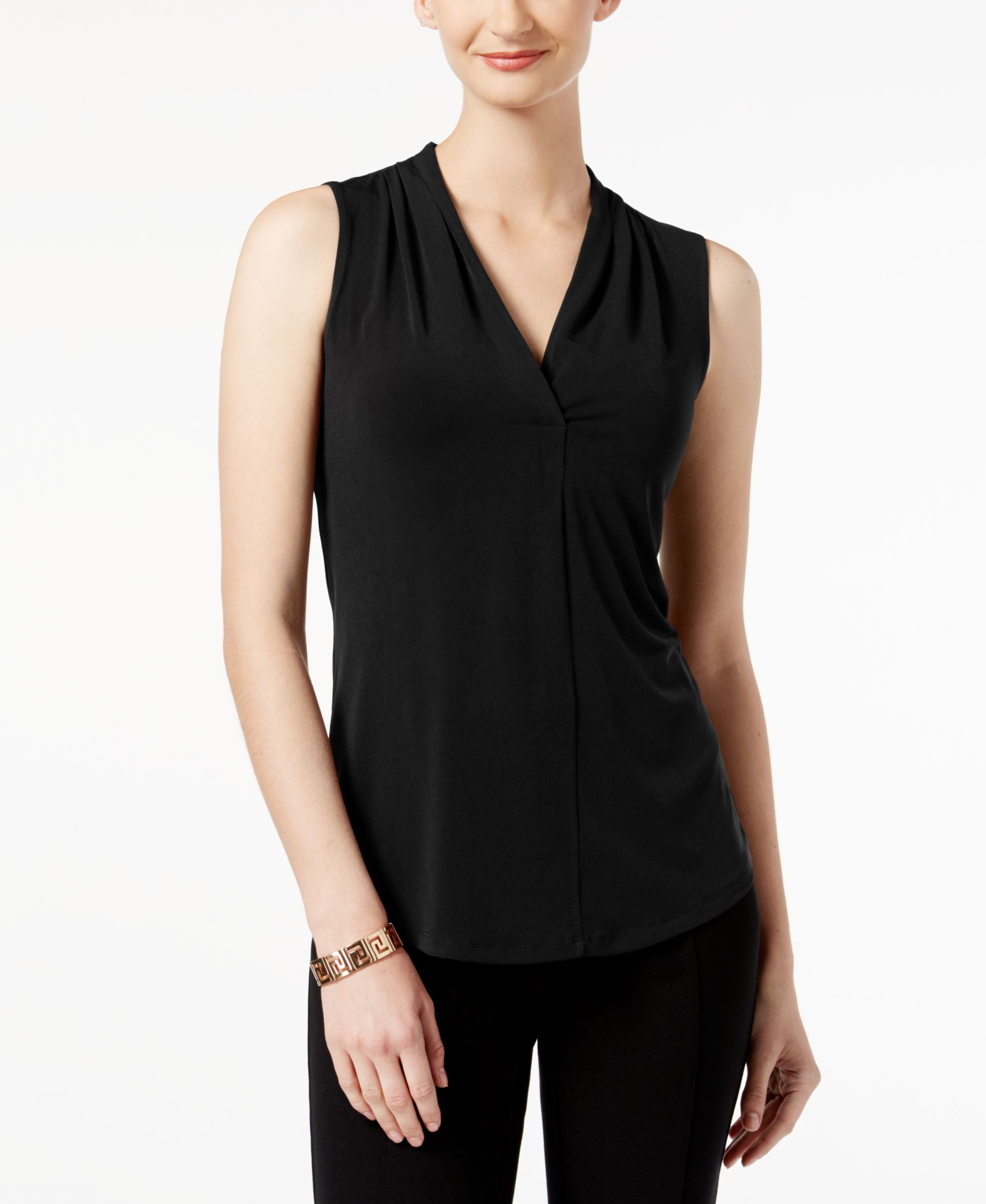 Charter Club Petite Pleated Top