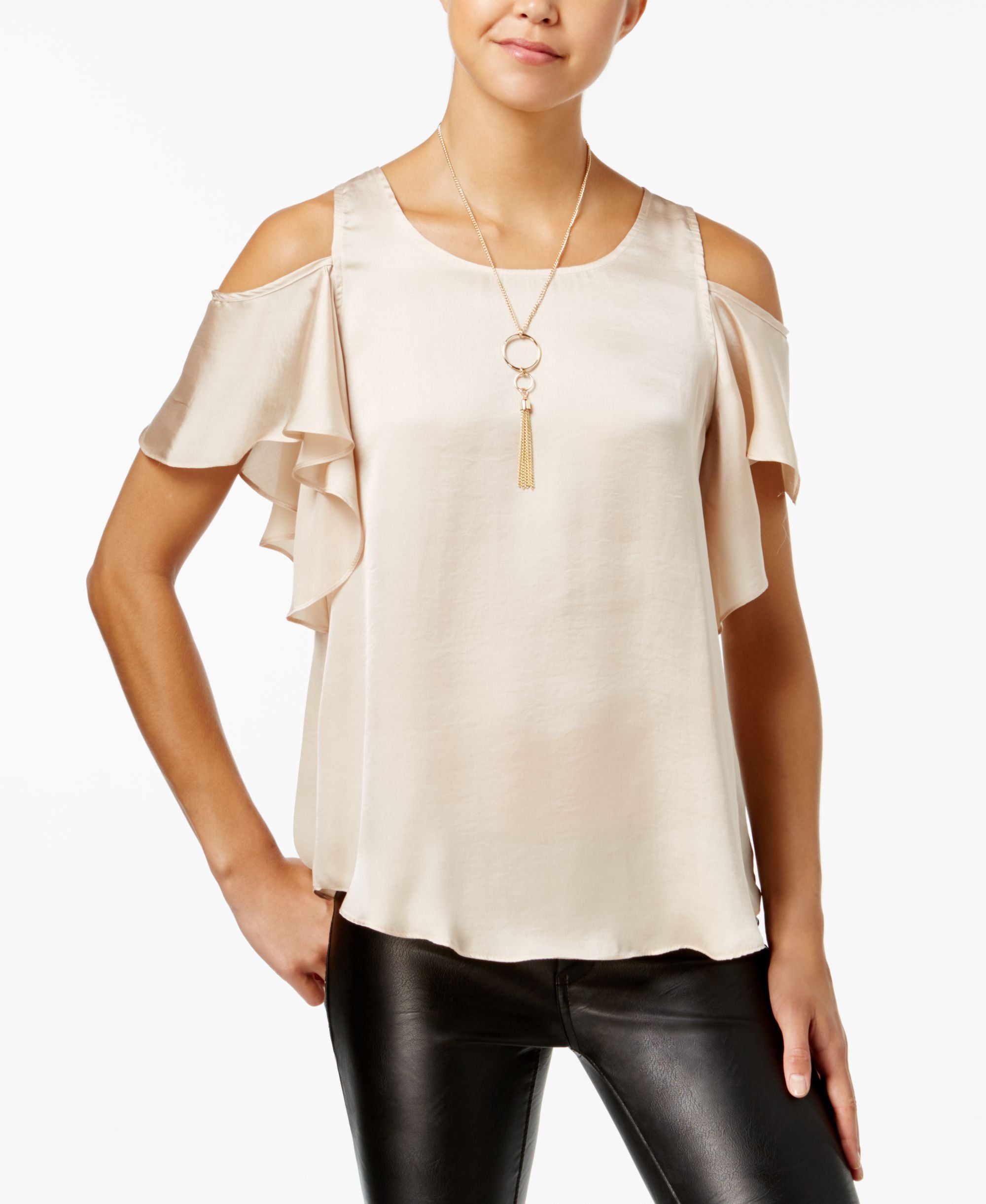 Bcx Juniors Charmeuse Cold Shoulder Top
