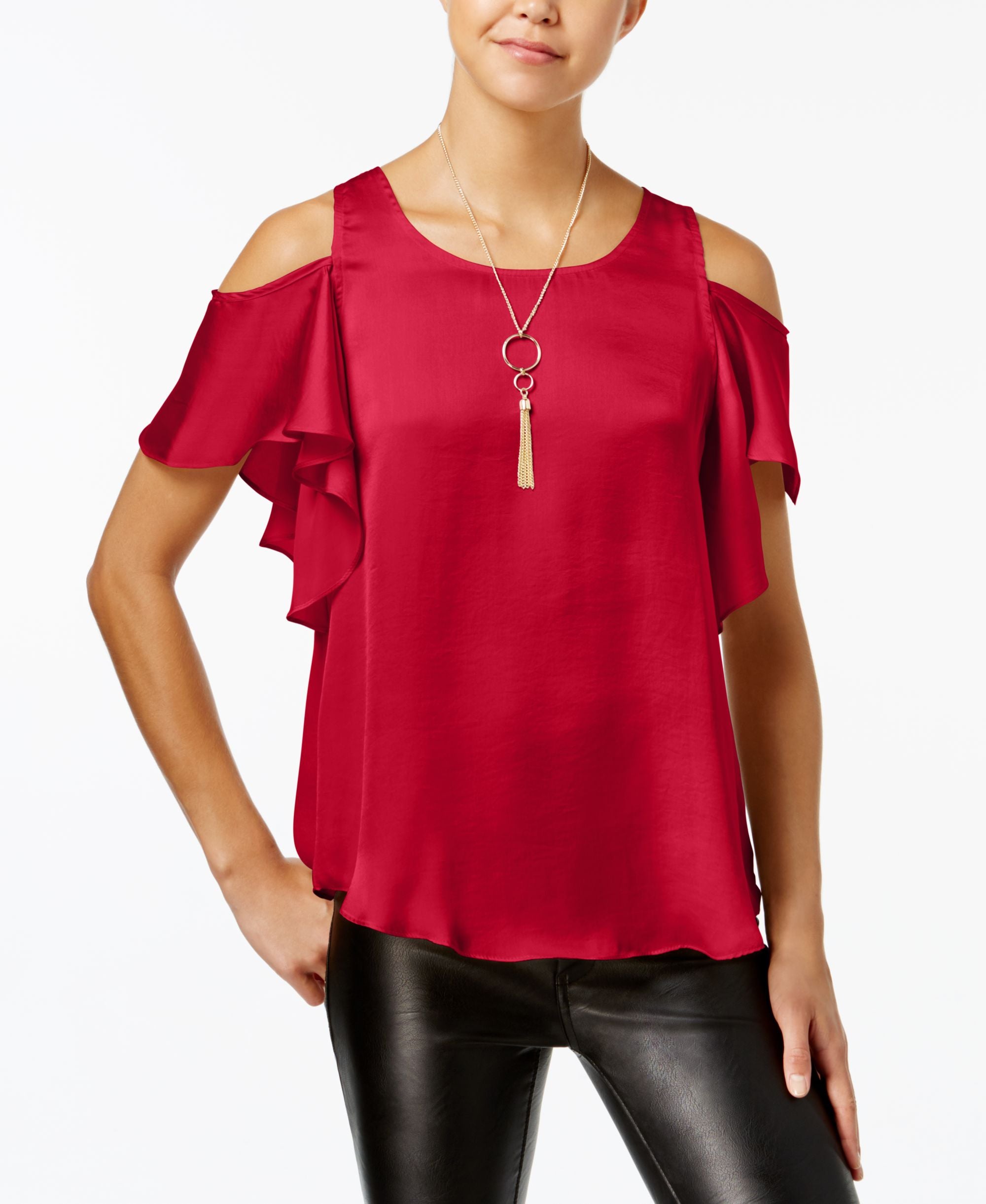 Bcx Juniors Charmeuse Cold Shoulder Top