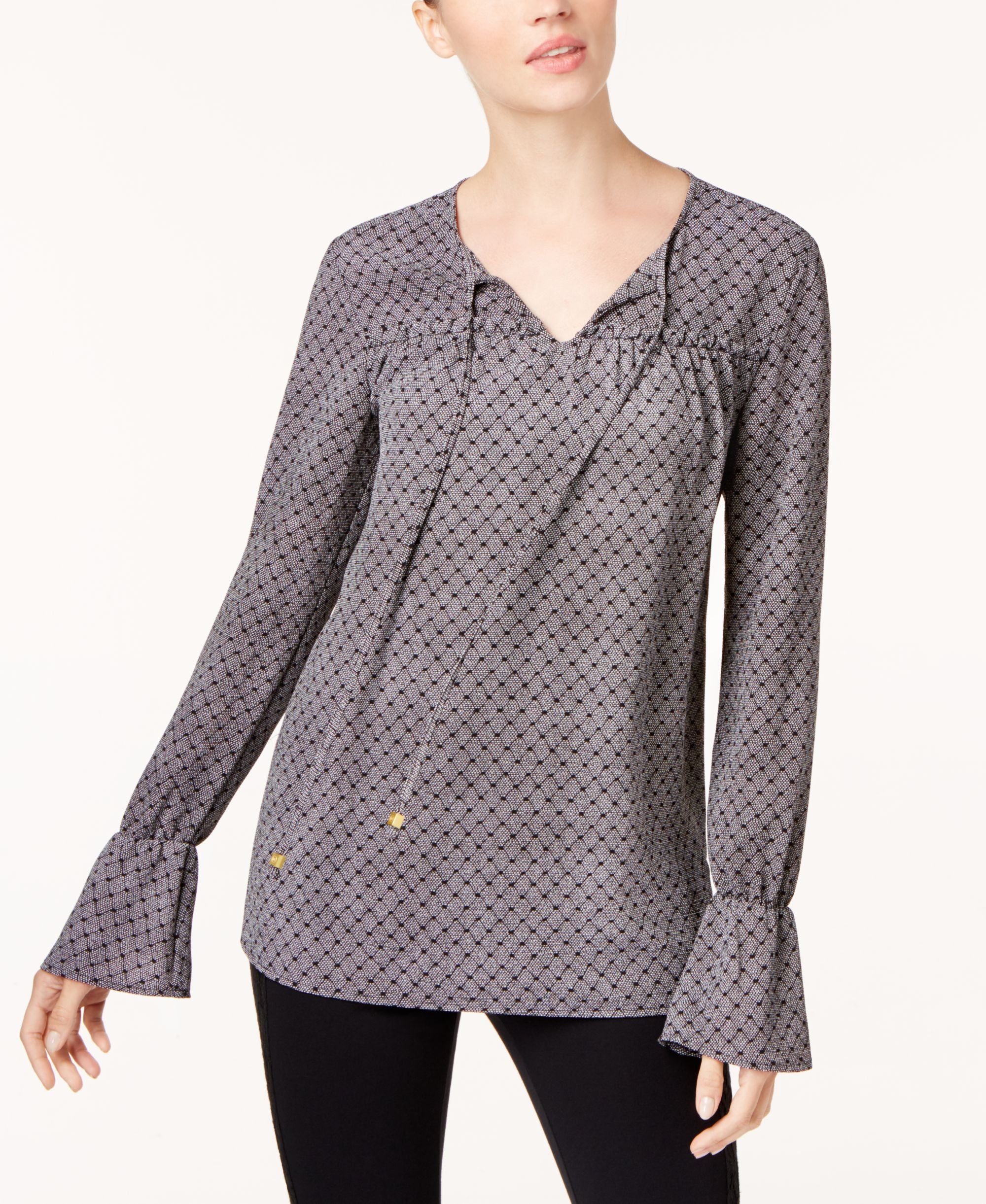 Michael Michael Kors Printed Ruffle Blouse
