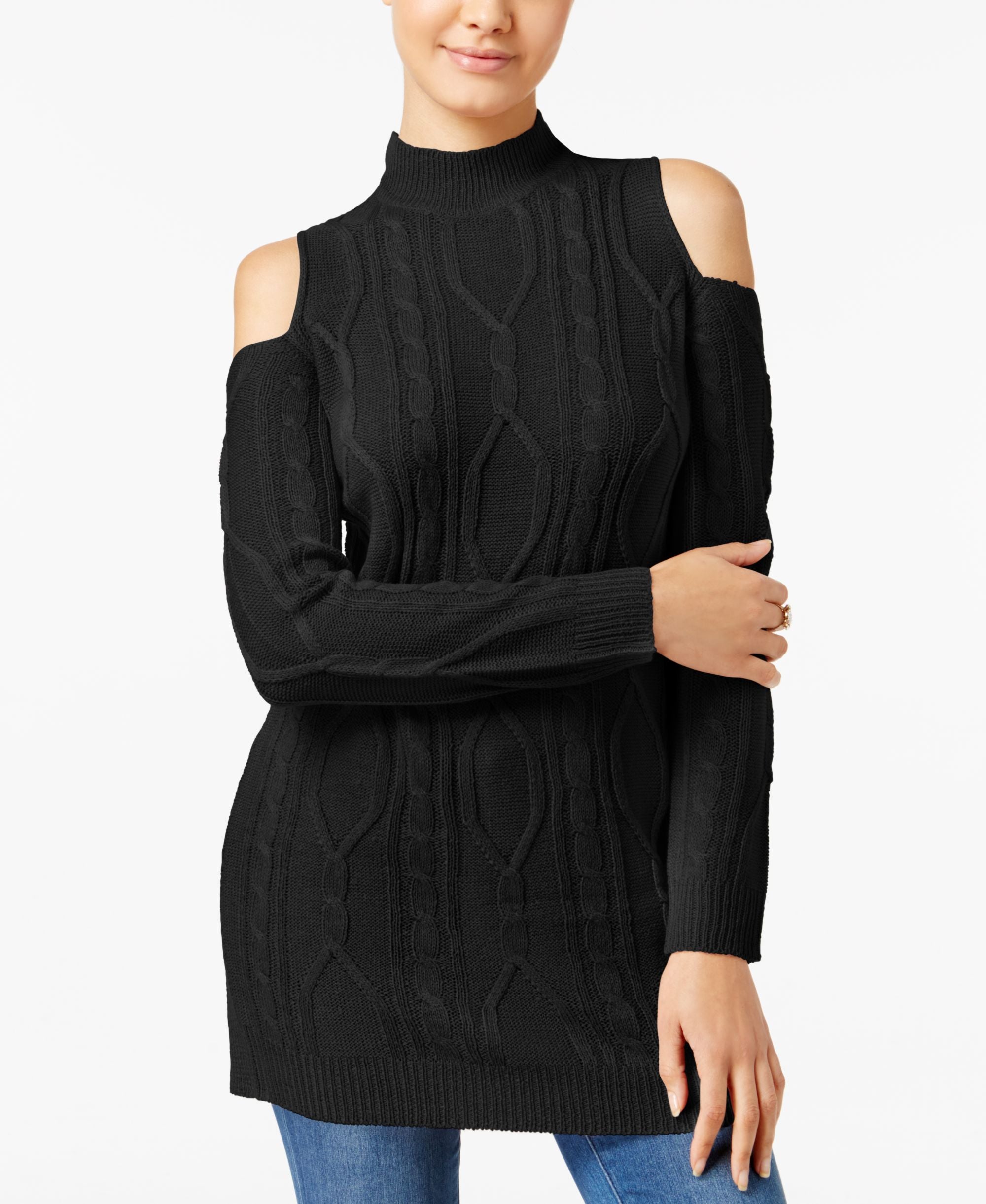 Ultra Flirt By Ikeddi Juniors Cold Shoulder Sweater