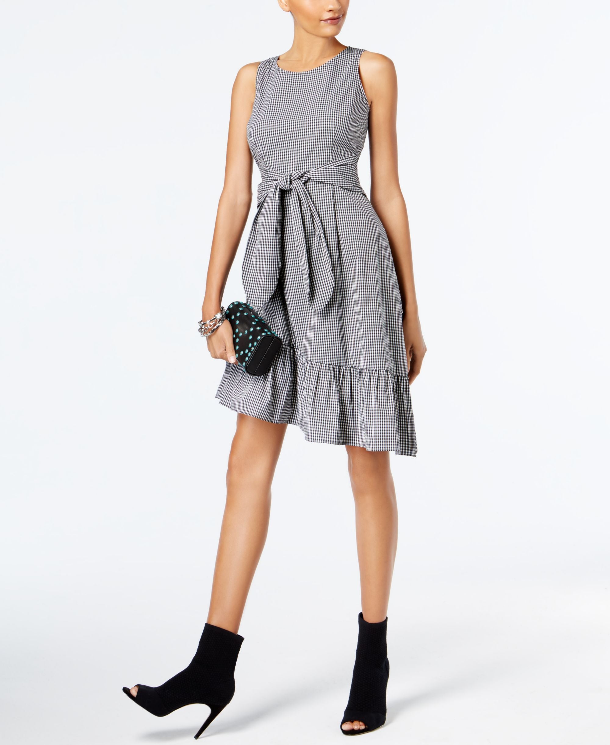INC International Concepts Checkered Asymmetrical Dress