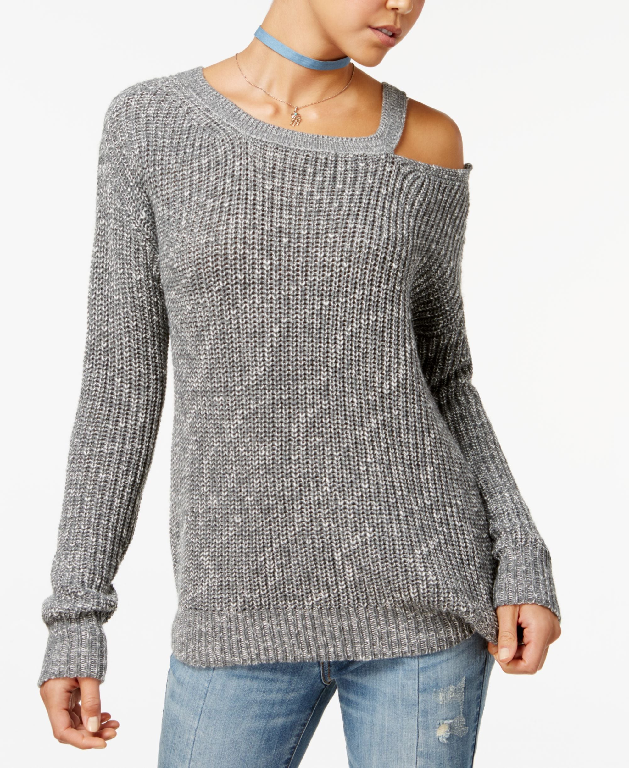 American Rag Juniors Marled One Shoulder Sweater