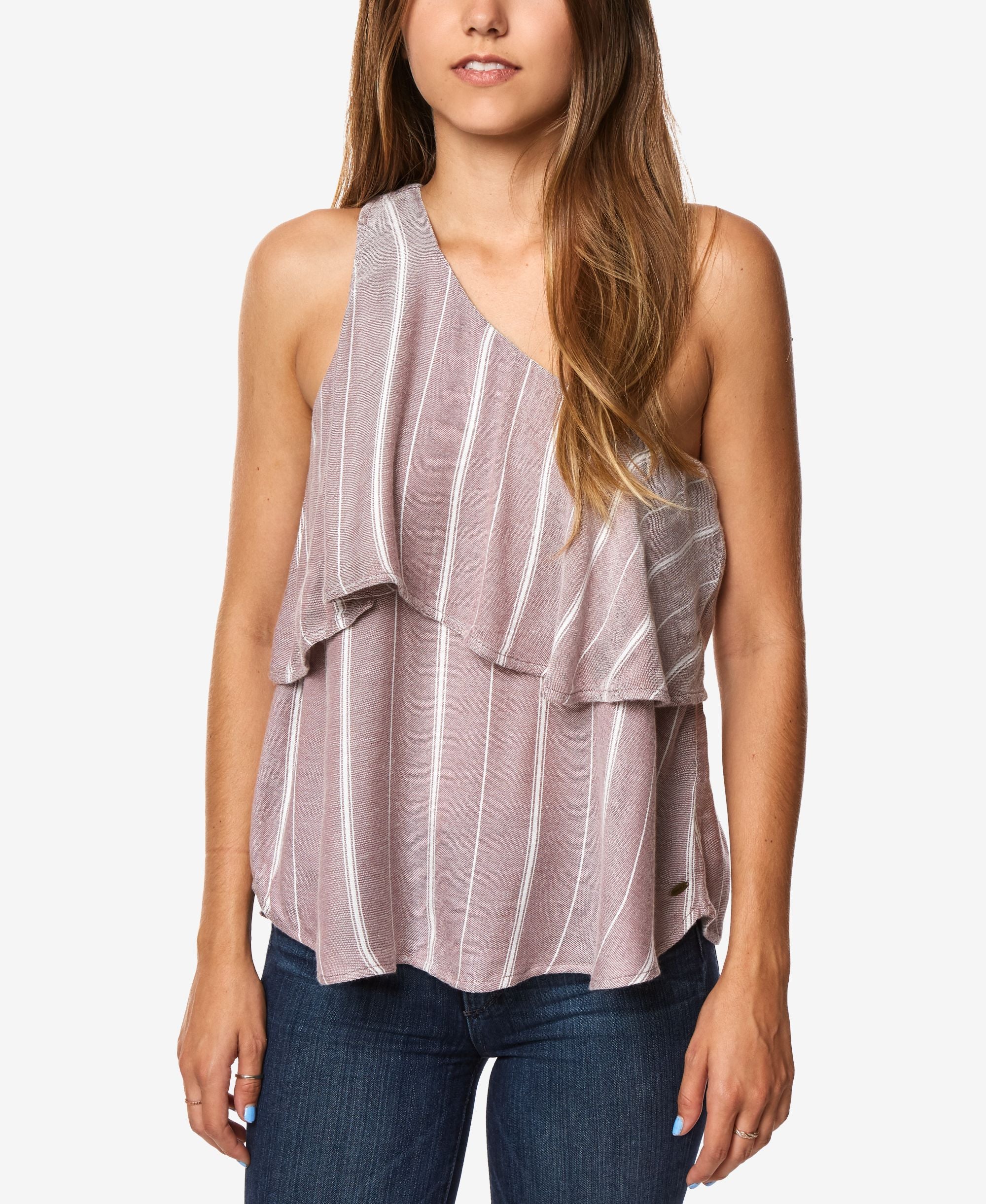 Oneill Juniors One Shoulder Striped Top