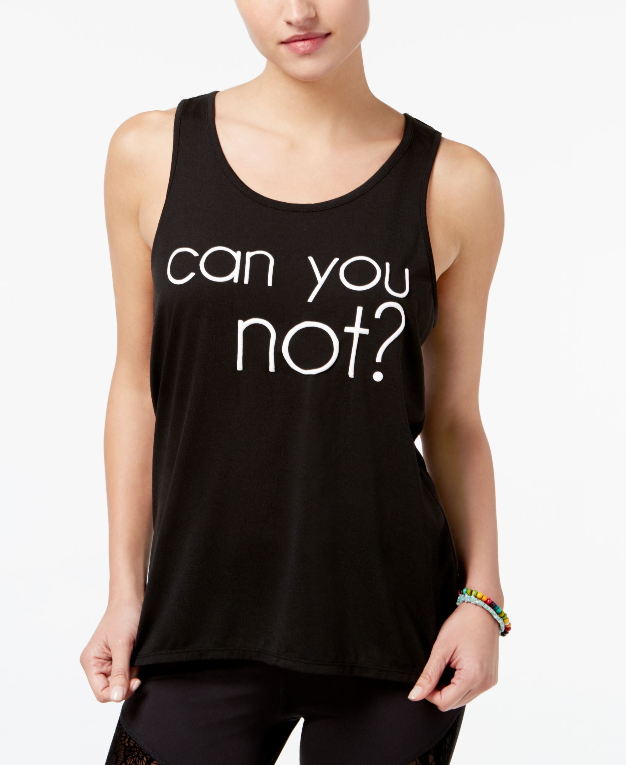 Material Girl Active Juniors Lace Up Graphic Tank Top