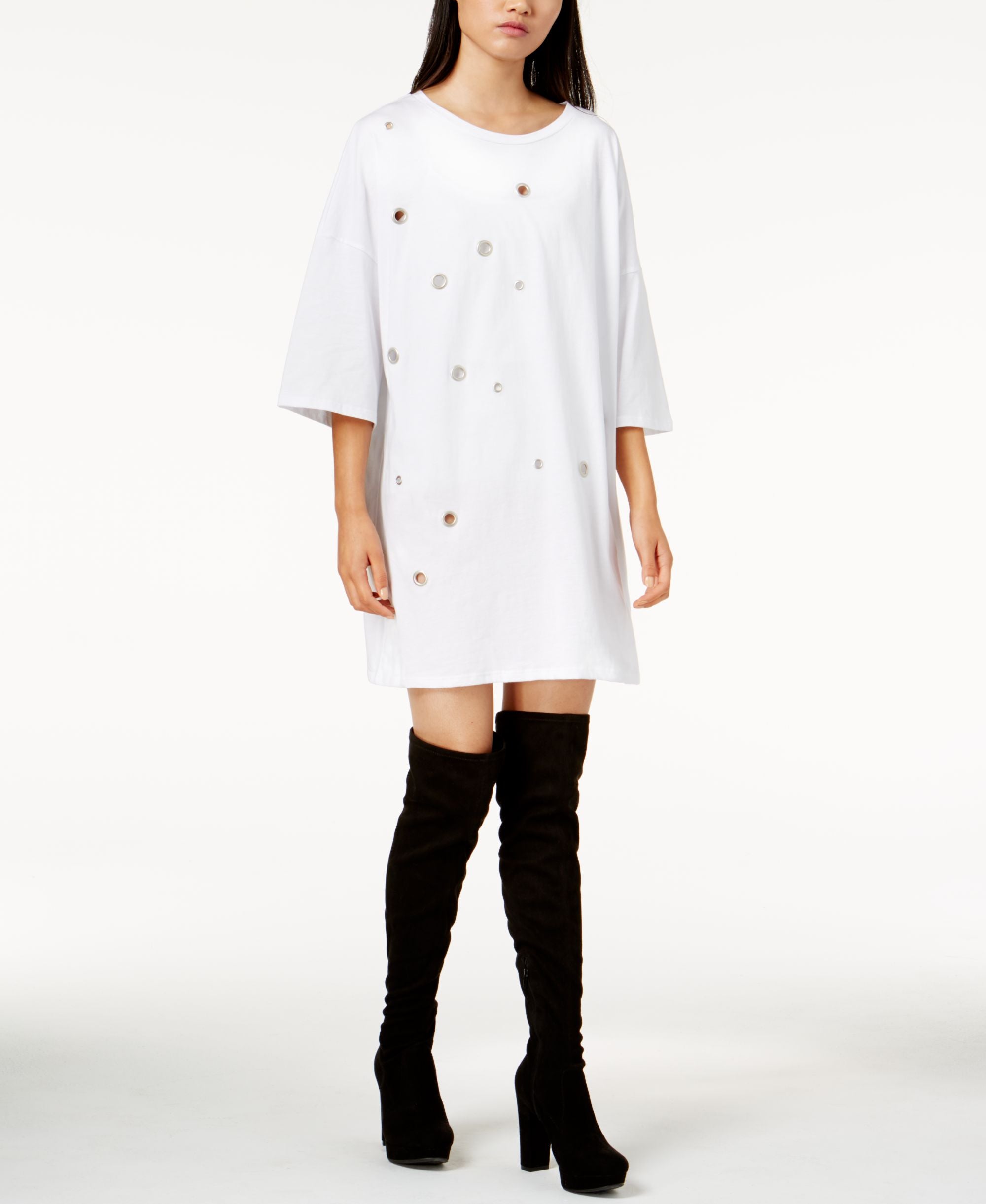 by Glamorous Cotton Embellished T-Shirt Dress
