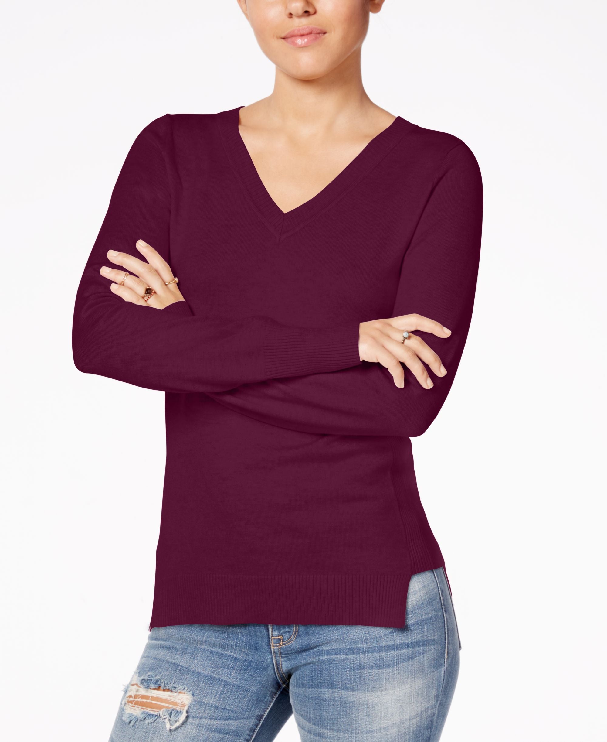Juniors' Step-Hem Sweater