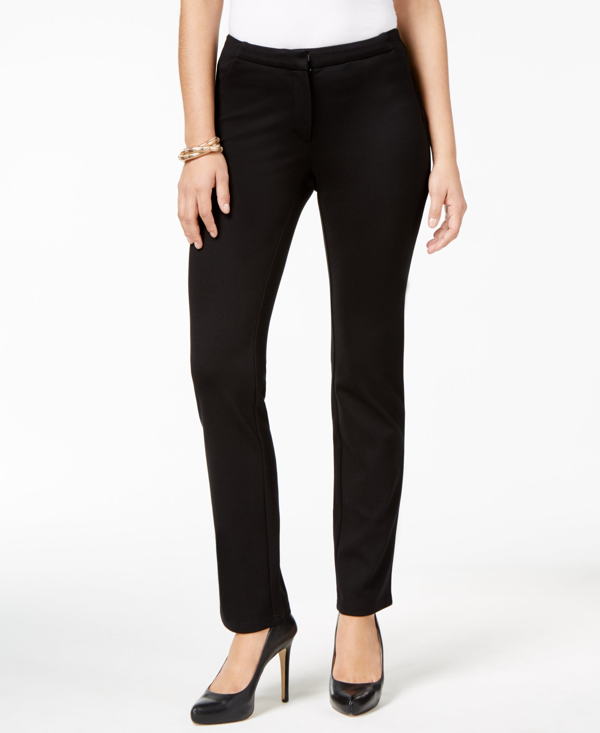 Mid-Rise Straight-Leg Pants