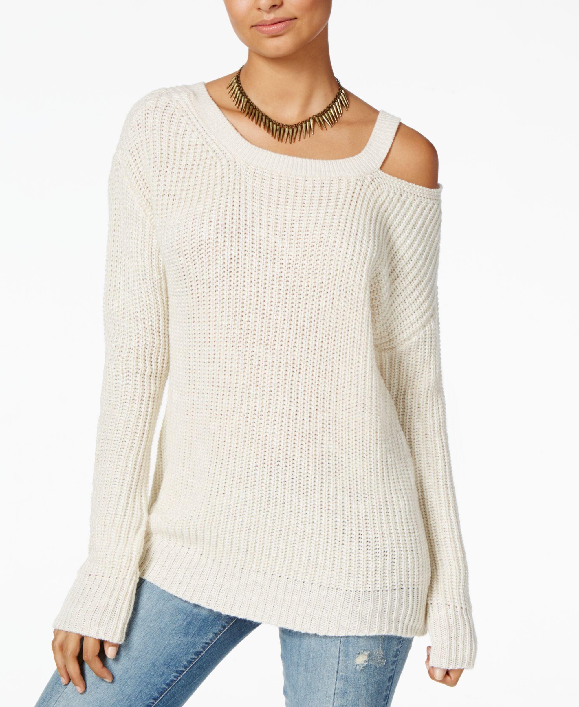 American Rag Juniors Marled One Shoulder Sweater