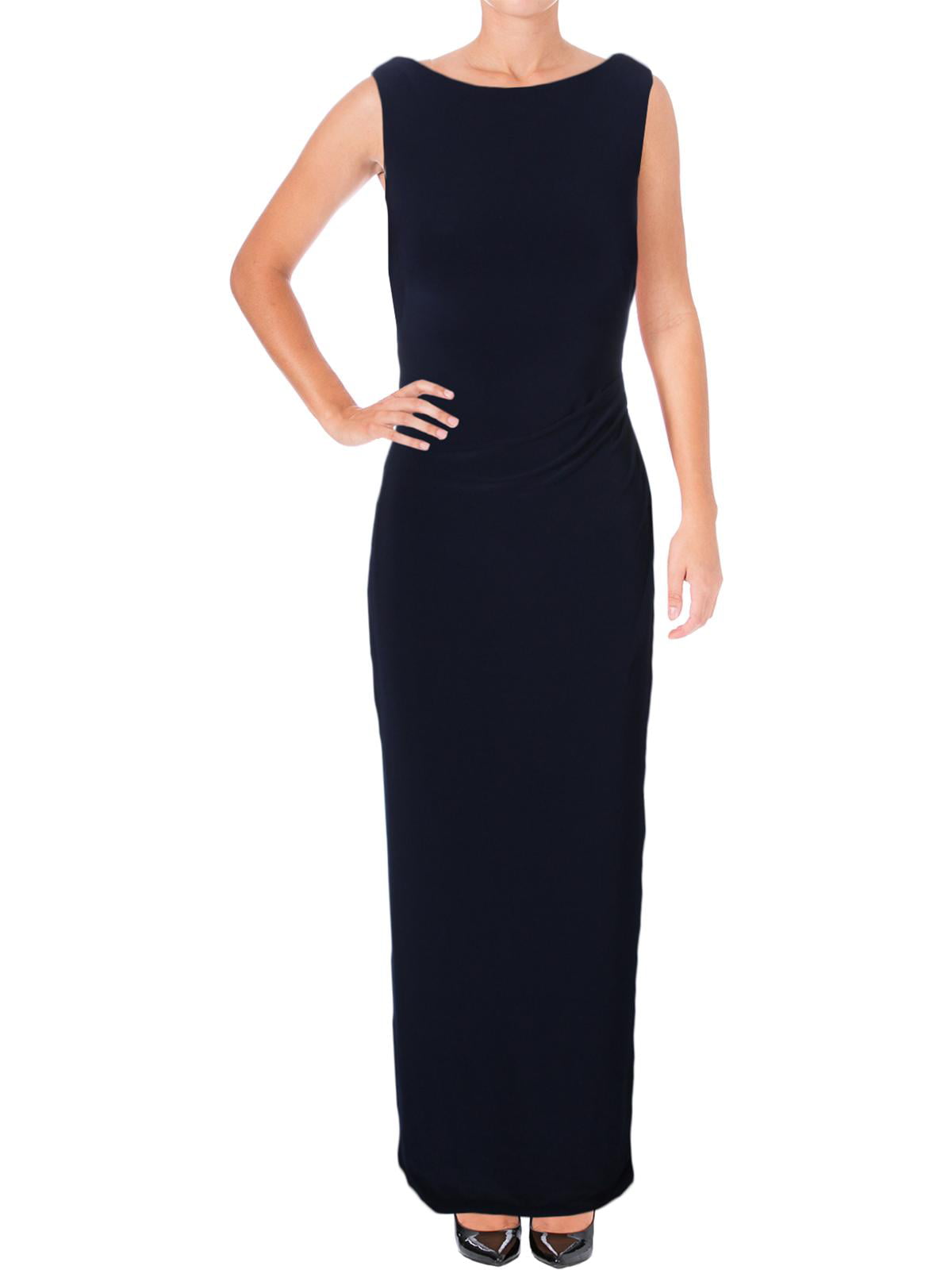 Lauren Ralph Lauren Embellished Draped Back Column Gown