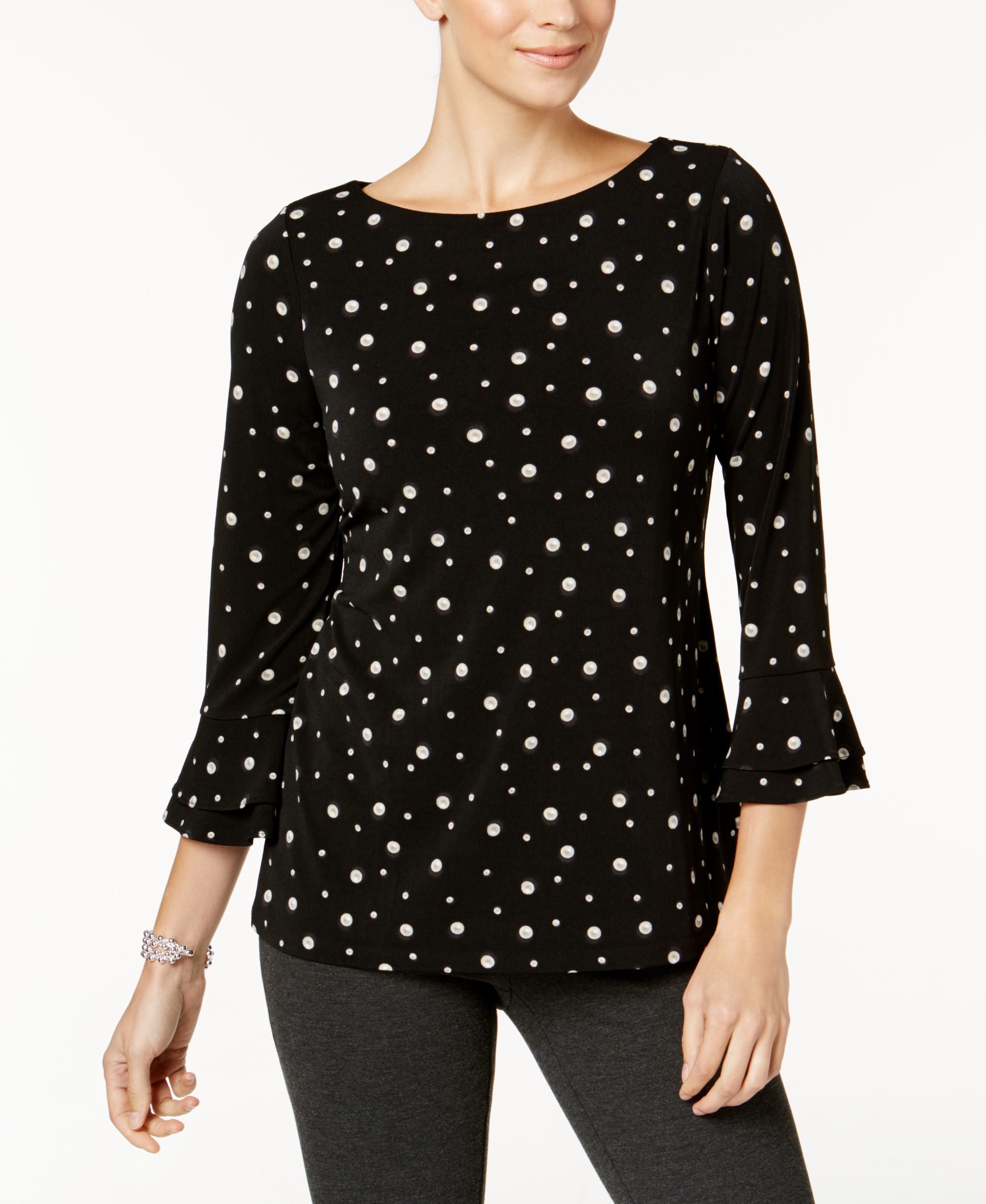 Charter Club Printed Tiered Top