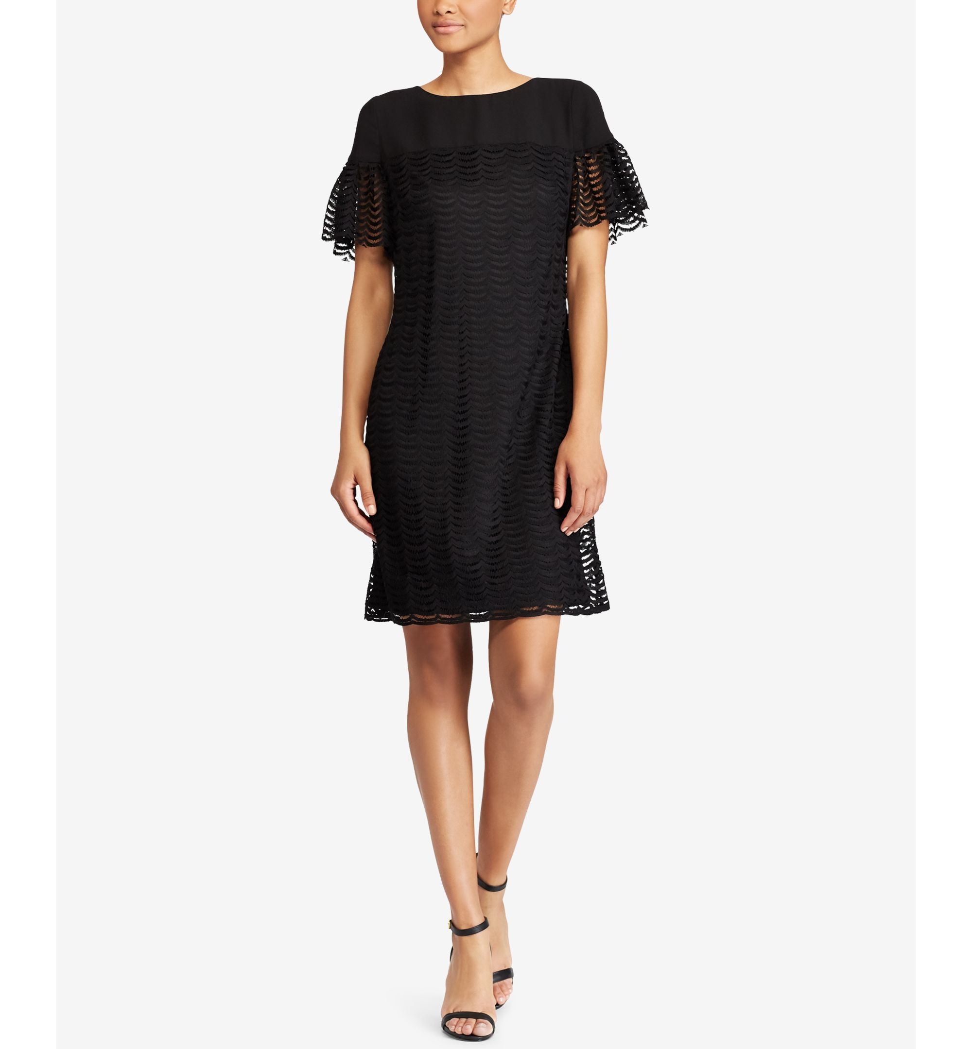 Flutter-Sleeve Lace Dress