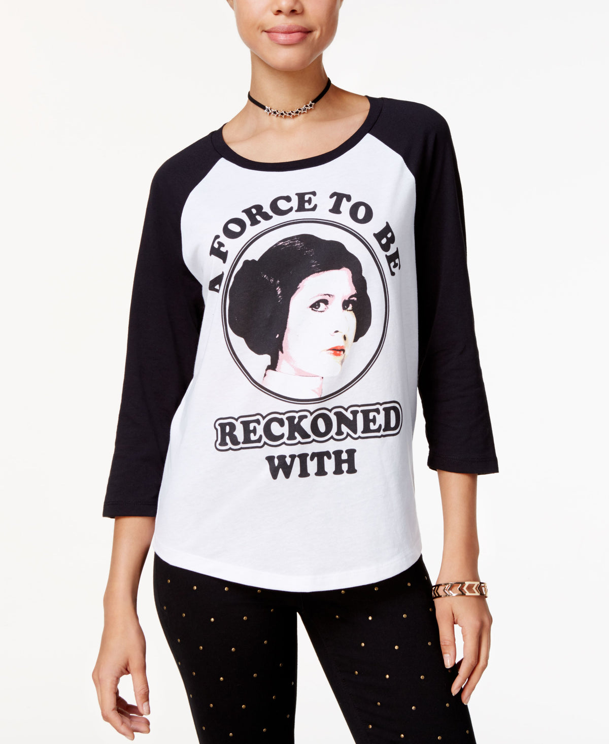 Star Wars Juniors' Princess Leia Graphic T-Shirt White/Black M