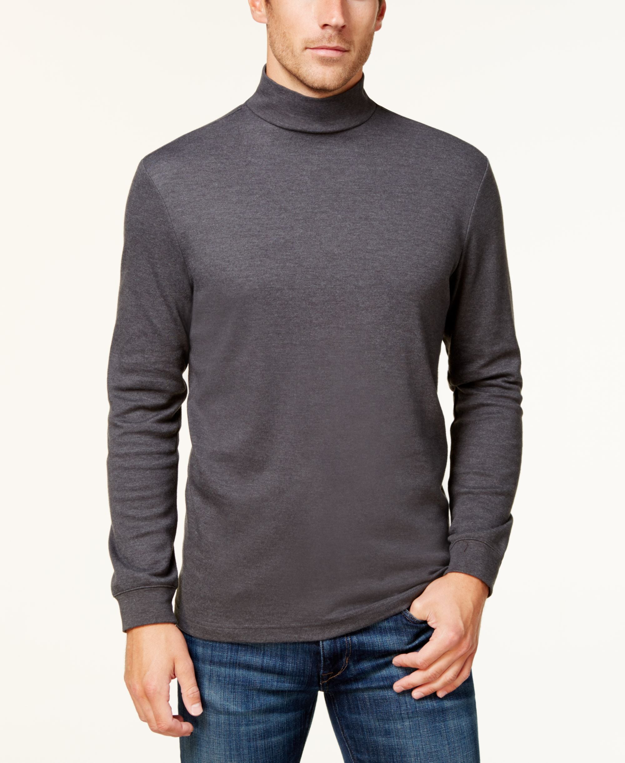 Club Room Mens Solid Mock Neck Shirt