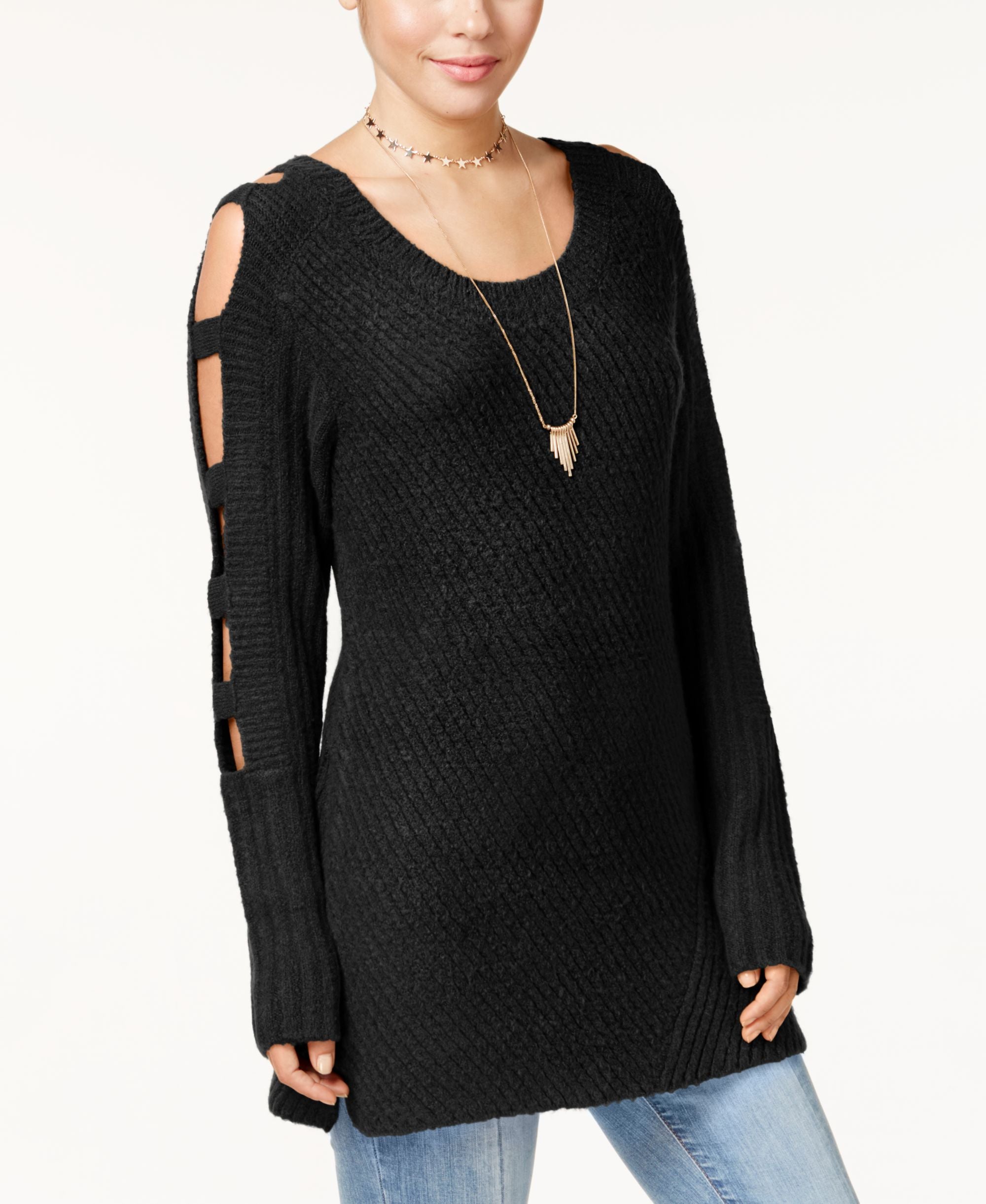 Almost Famous Juniors Ladder Sleeve Sweater