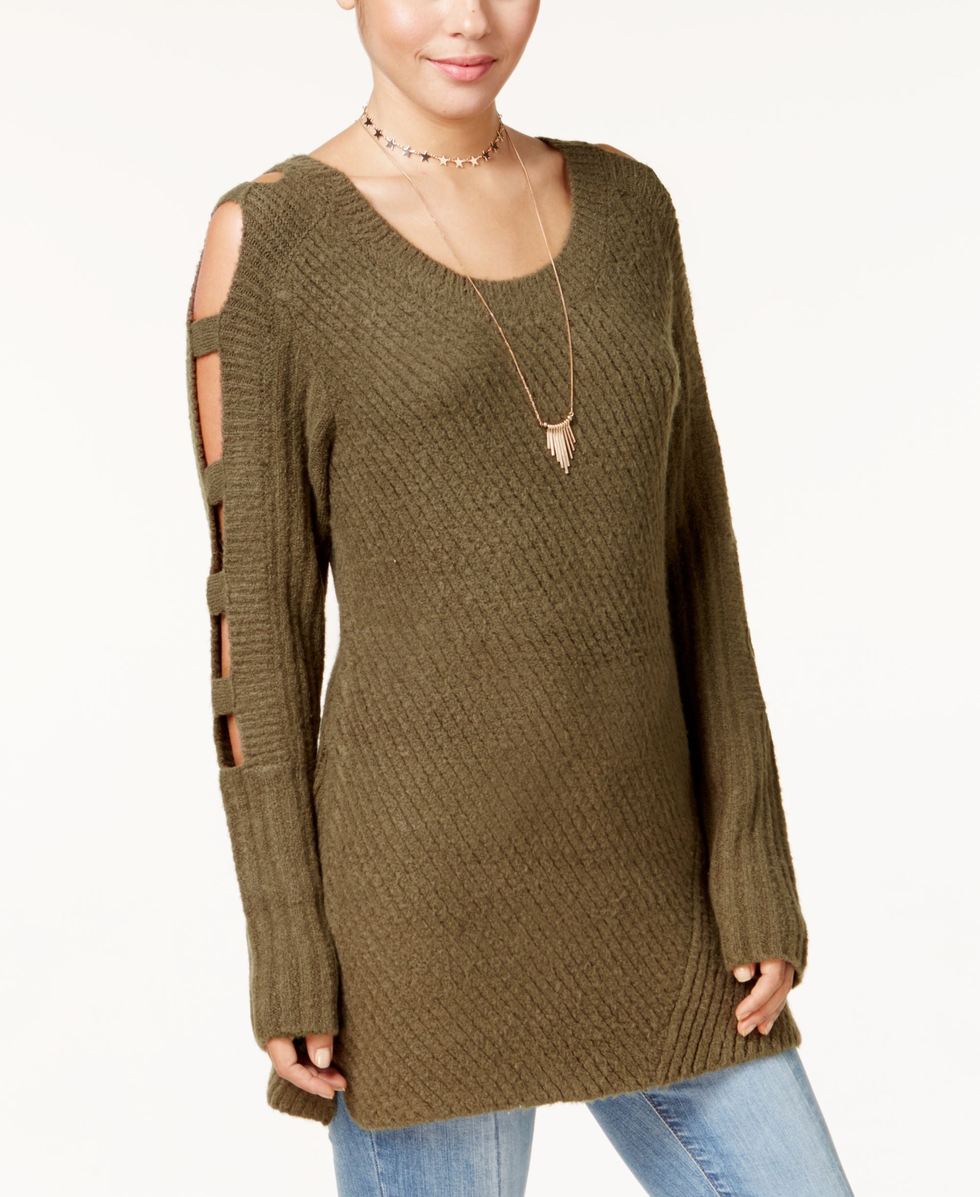 Almost Famous Juniors Ladder Sleeve Sweater