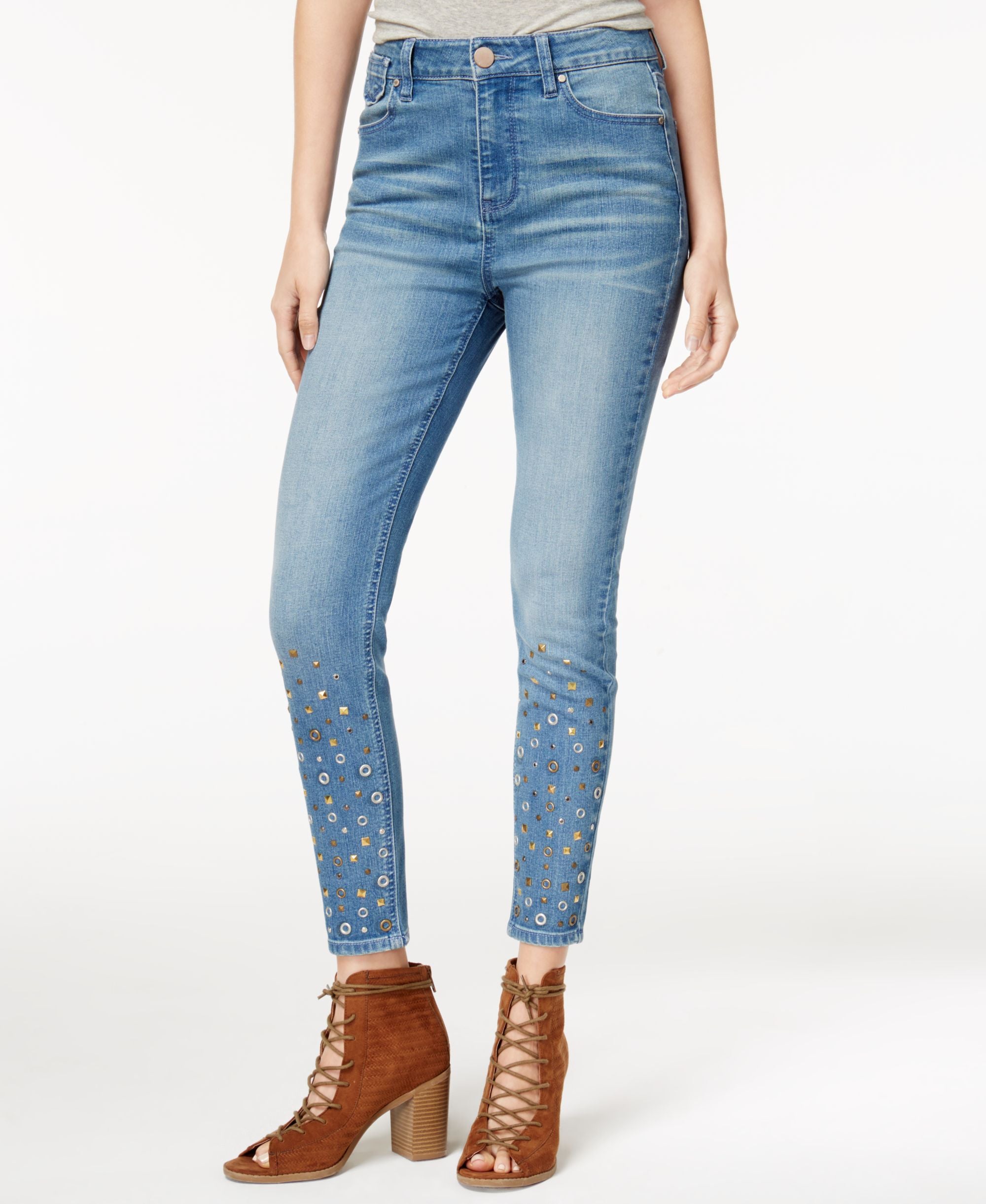 Tinseltown Juniors Studded Skinny Jeans