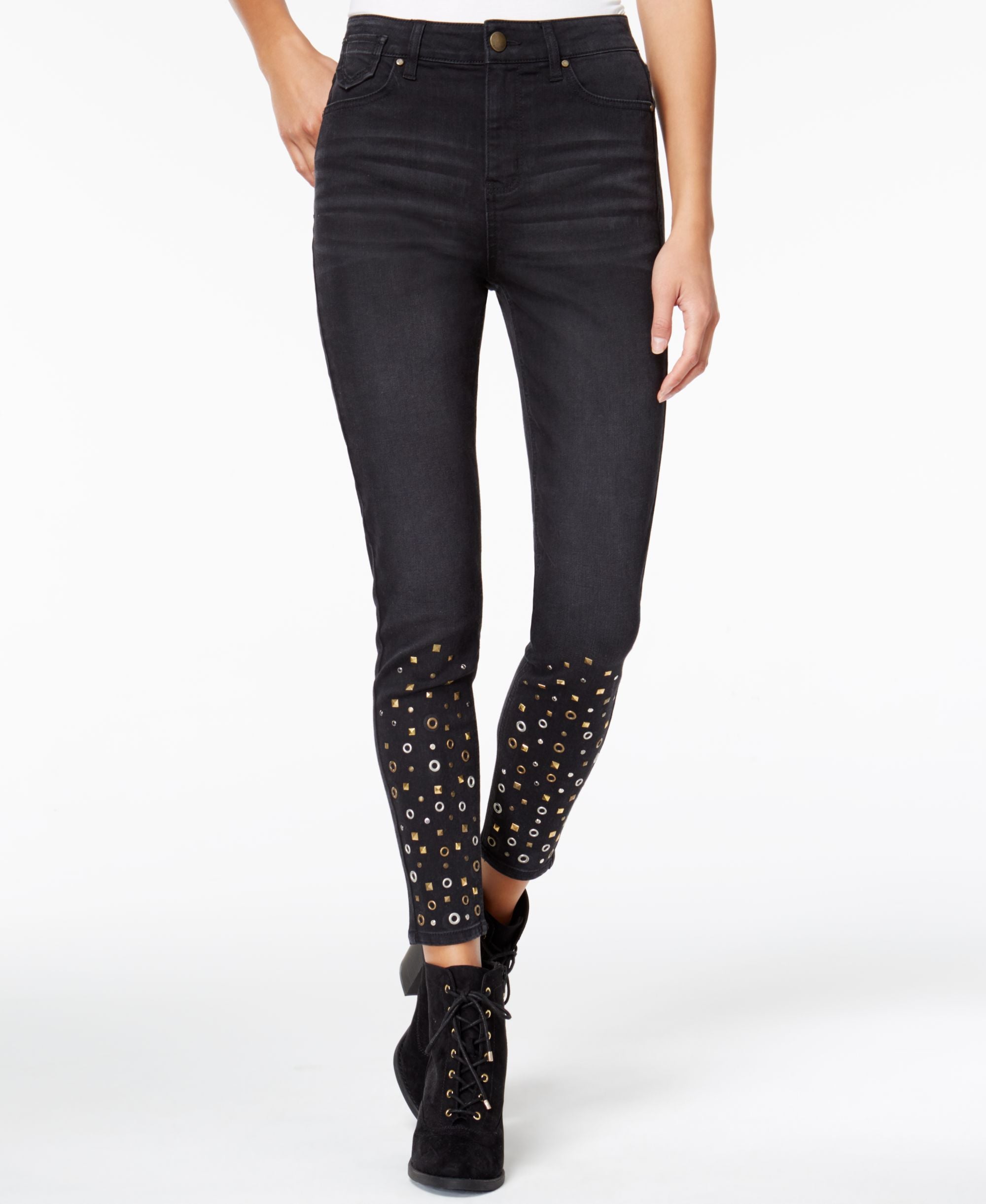 Tinseltown Juniors Studded Skinny Jeans